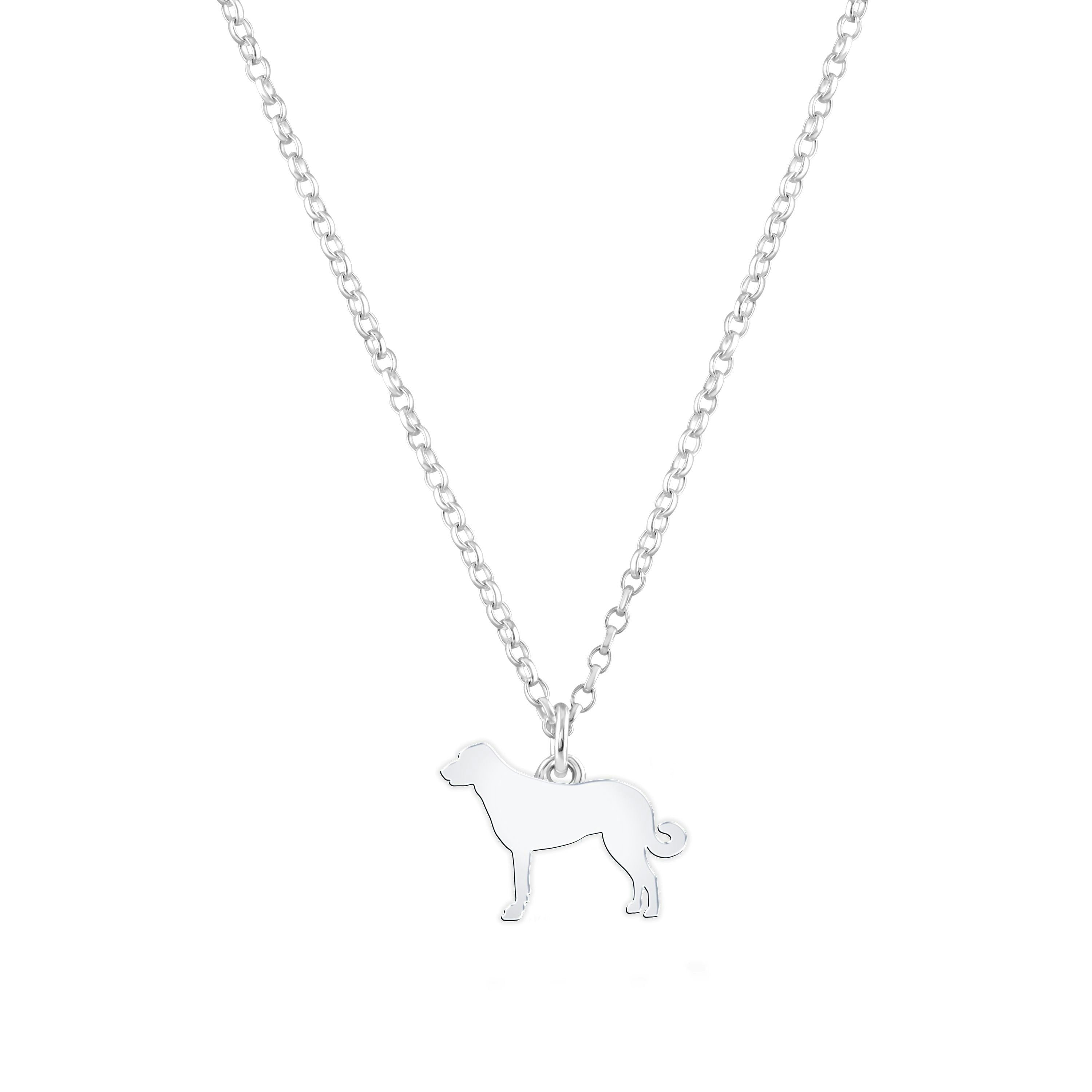 Mylee London Silver Anatolian Shepherd Dog Silhouette Necklace - Personalised - Yes