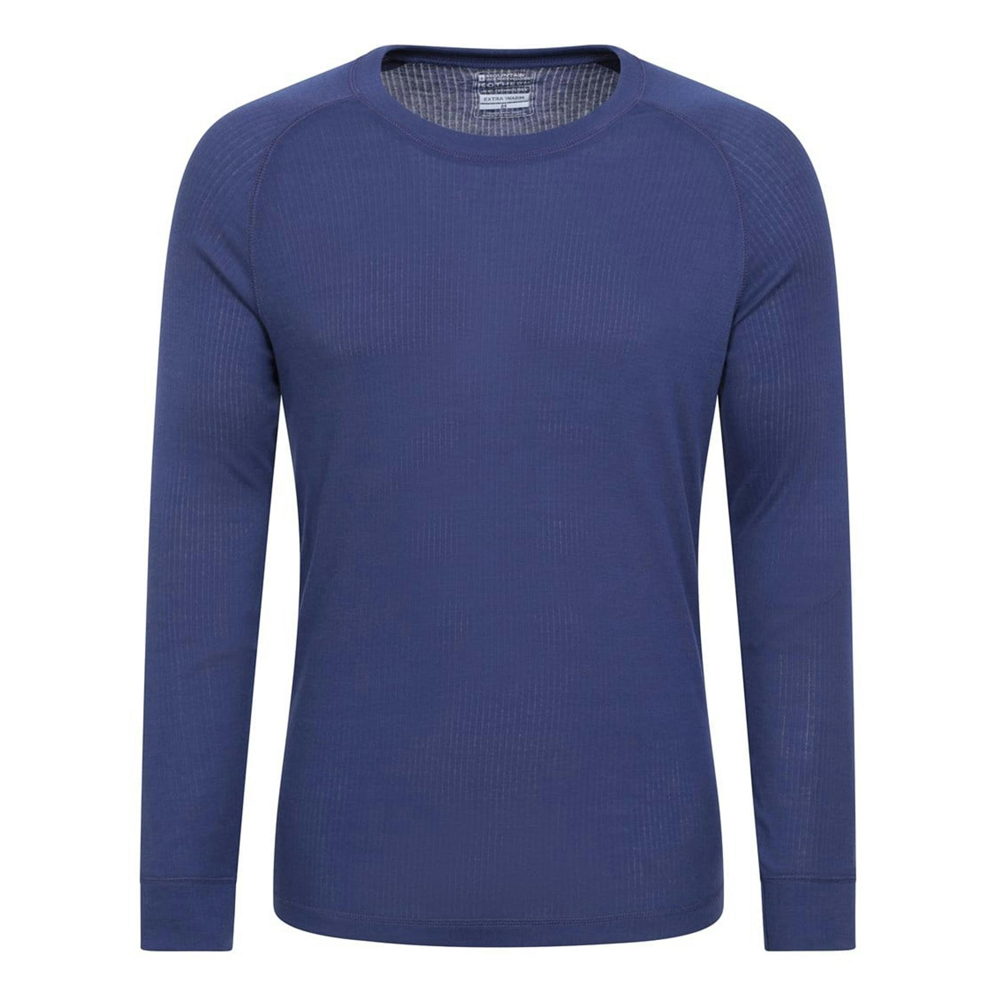 Mountain Warehouse Men's Dark/Blue Talus Round Neck Long-Sleeved Thermal Top - S - 100% Polyester