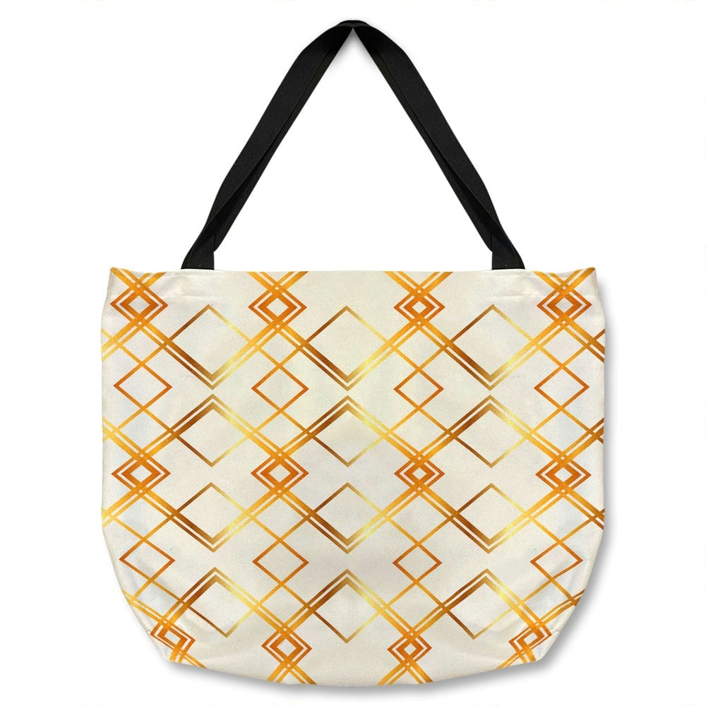 Benjamin Tate Design Golden Geometric Pattern Tote Bag