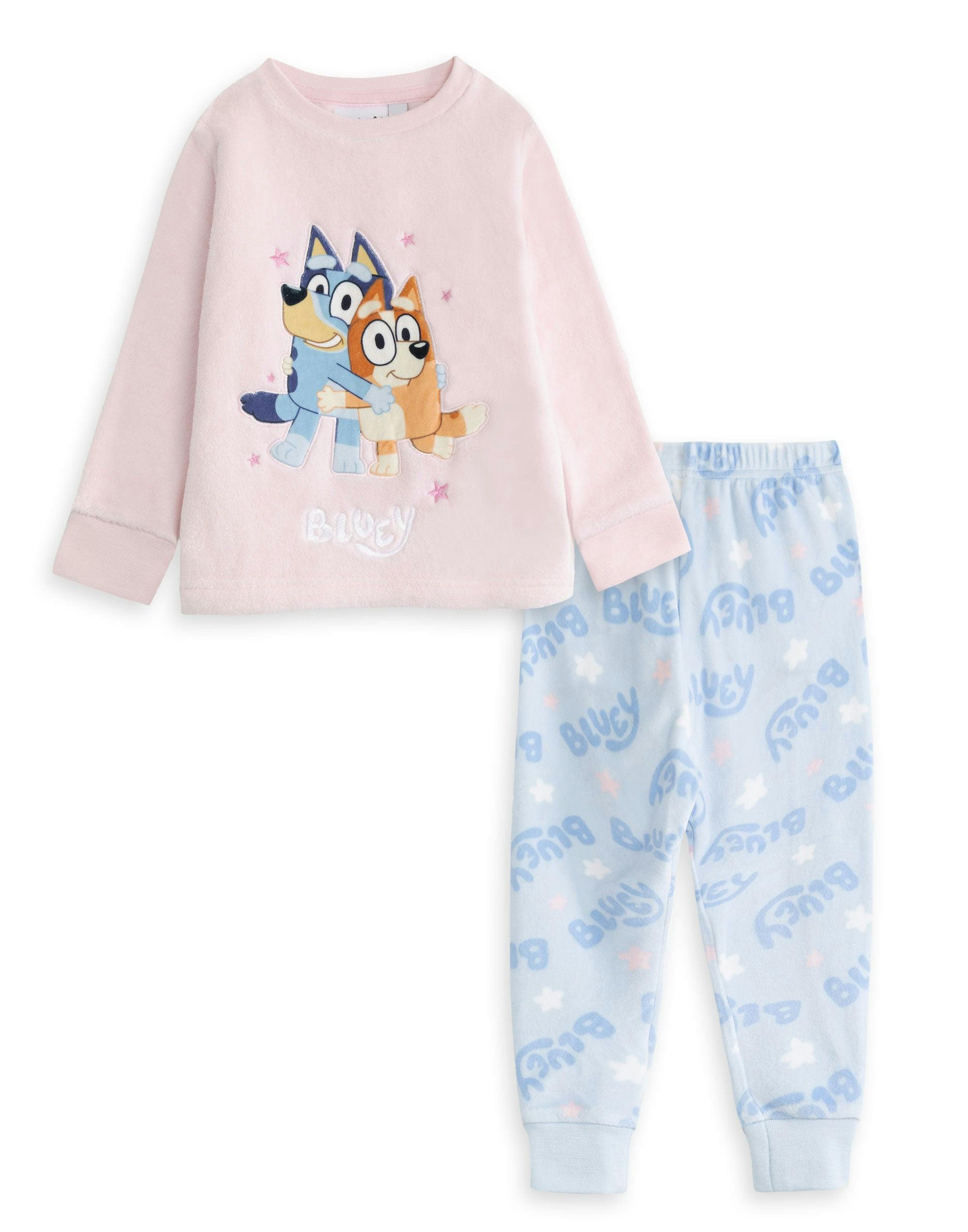 Vanilla Underground Girls Pink Bluey Character Long Sleeve Long Leg Pyjama Set - 18-24 Months