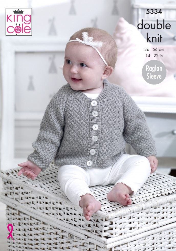 King Cole DK Knitting Pattern Cardigan and Sweater 5334 - Image 3