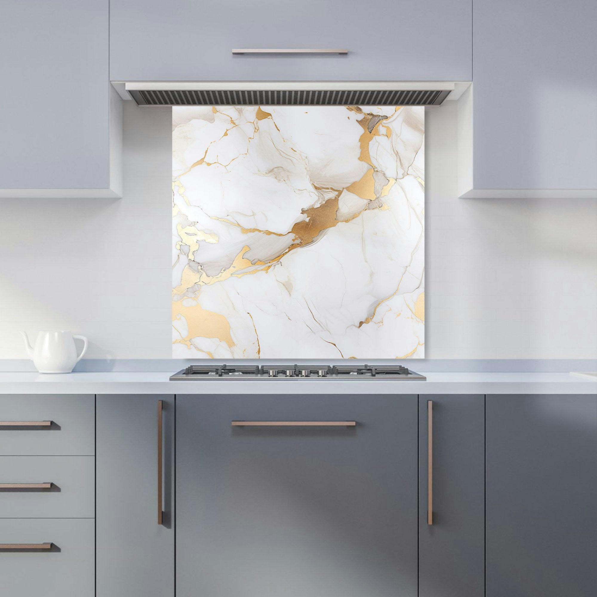 Warren Reed White/Gold - Designer Marble With Kitchen Splashback - W600mm X H600mm