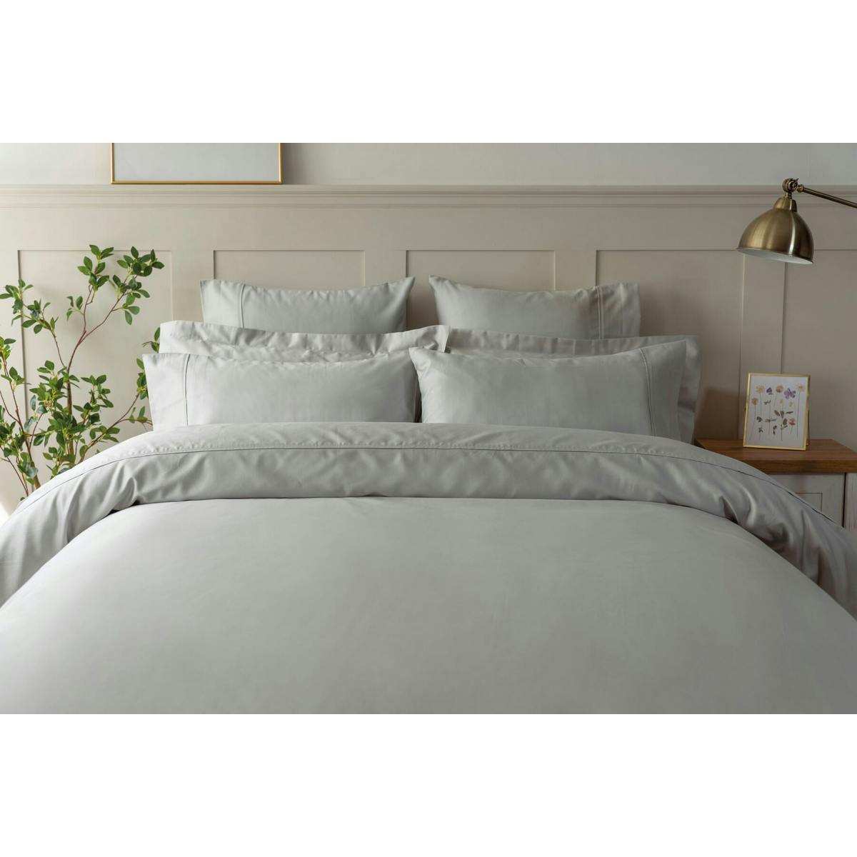 Belledorm Egyptian Cotton Flat Duvet Cover - Platinum - Single - Platinum - 100% Egyptian Cotton