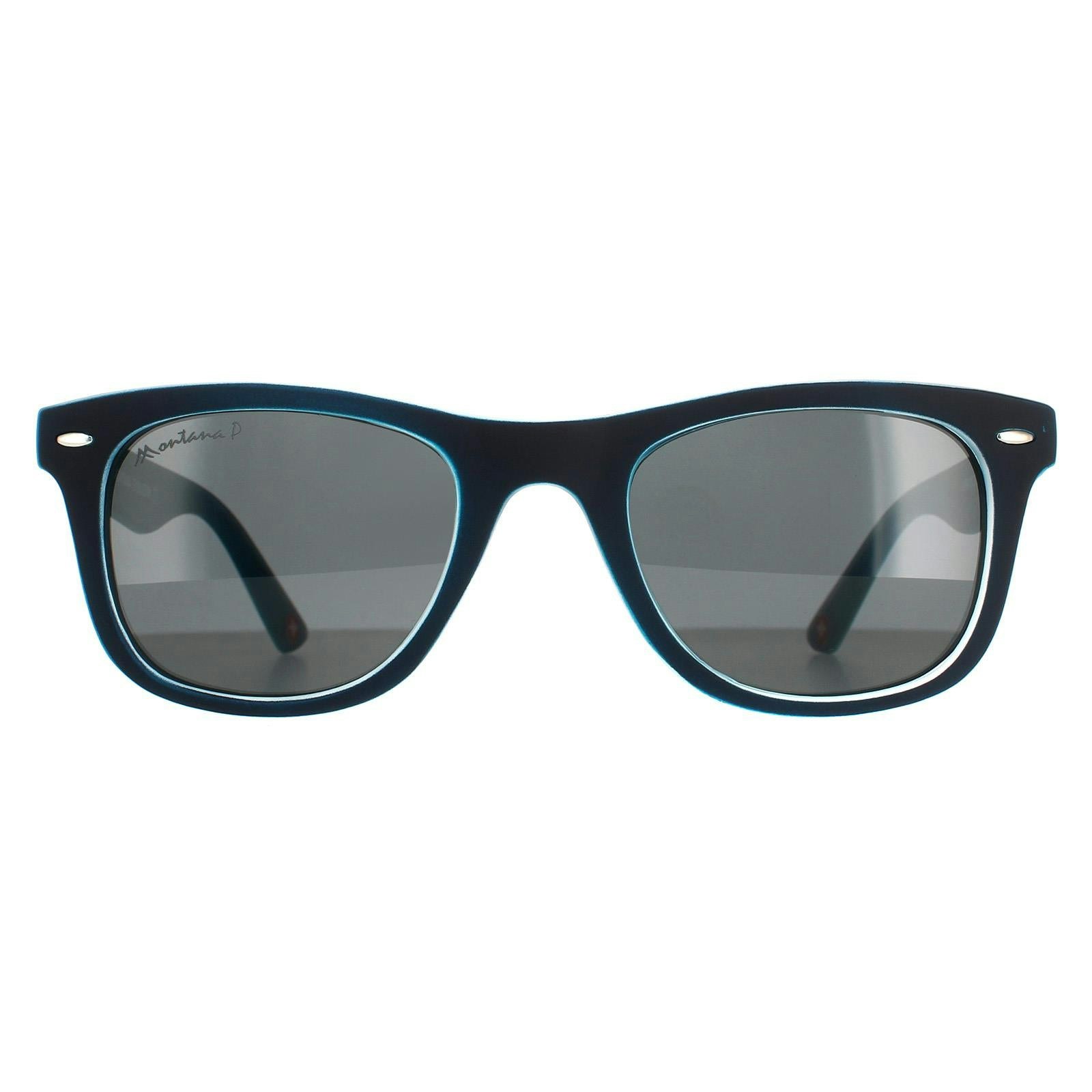 Montana Black/Blue/Grey Sunglasses Mp41 C Rubbertouch Polarised