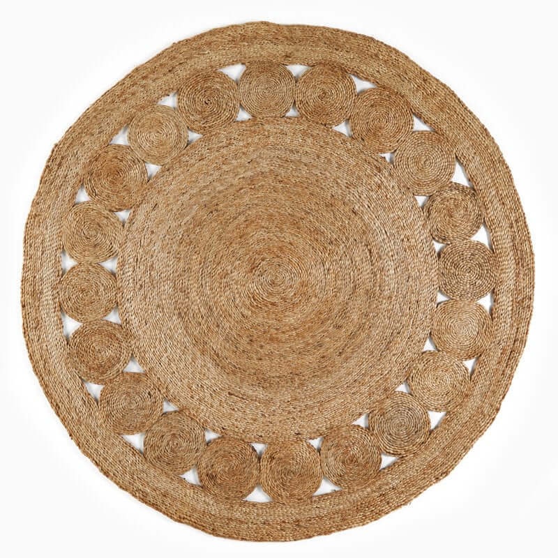 The Rugs Nova Natural Circle Rug – Handwoven Round Jute Rug - Ø 120 Cm