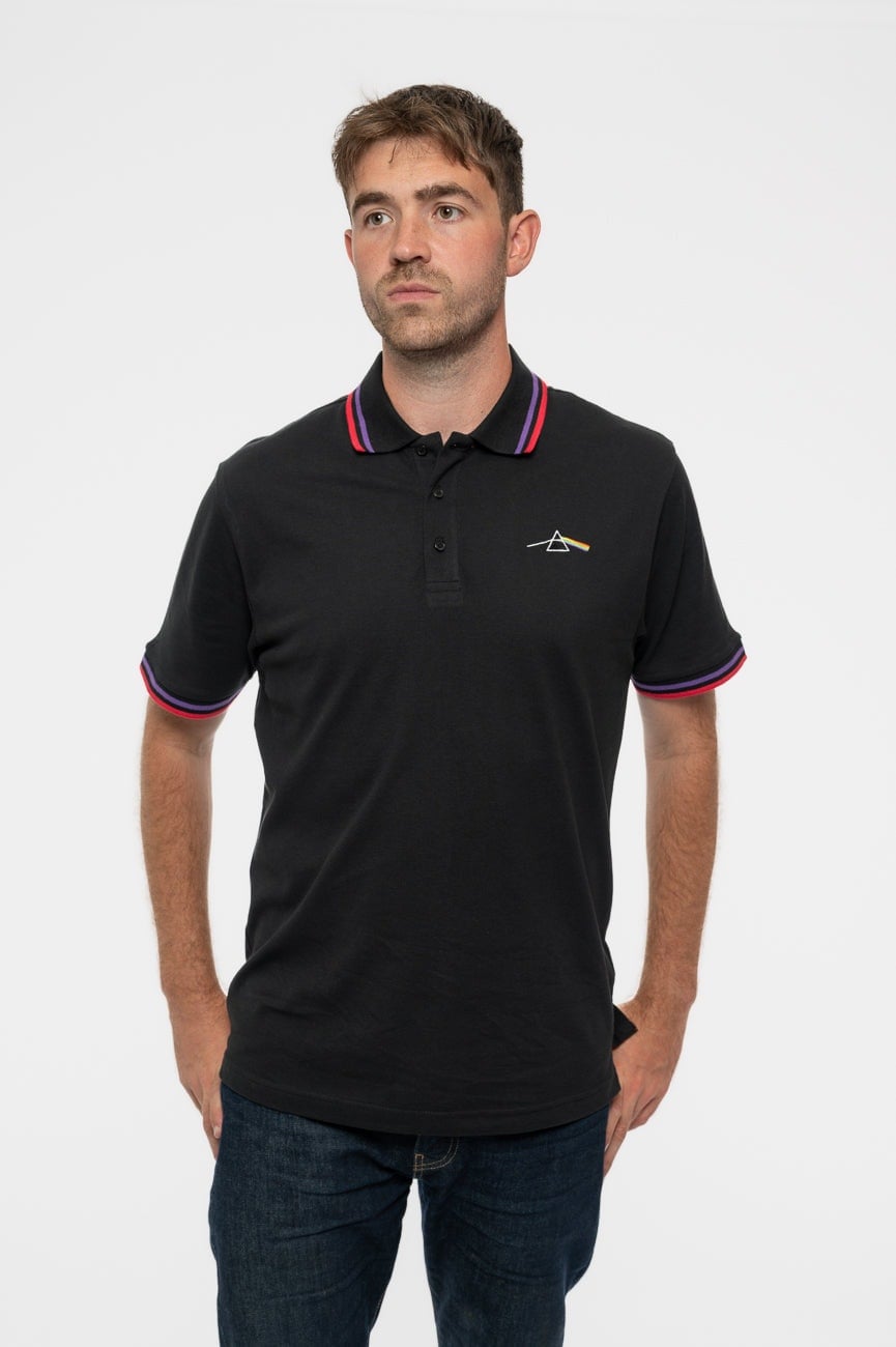 Paradiso Clothing Unisex Pink/Dark Floyd Side Of The Moon Prism Polo Shirt - S