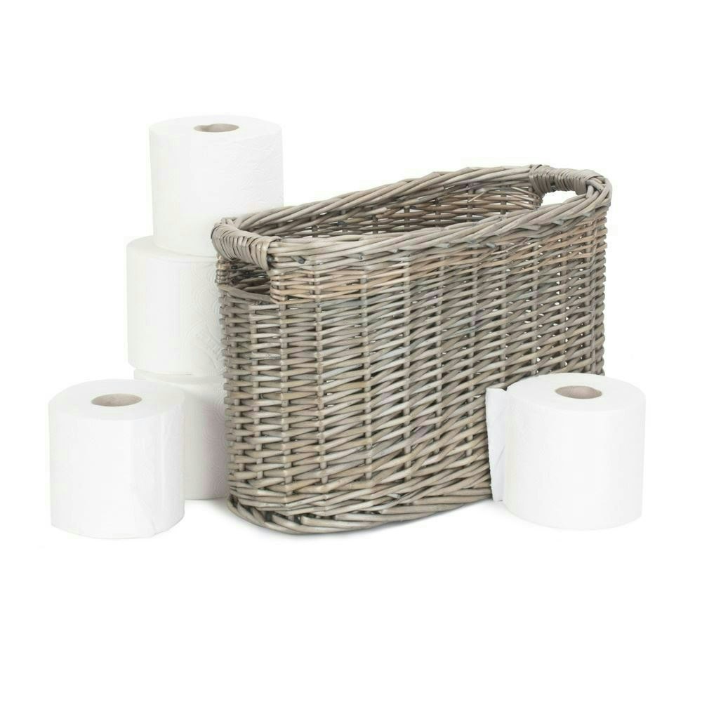 Rackhams Brown Oval Wicker Toilet Roll Storage Holder - Wicker - Size 1