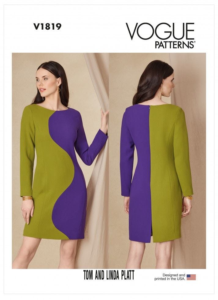 Vogue Women's Sewing Pattern 1819, Dresses For B5 (8-10-12-14-16) - Intermediate - F5 (16-18-20-22-24)