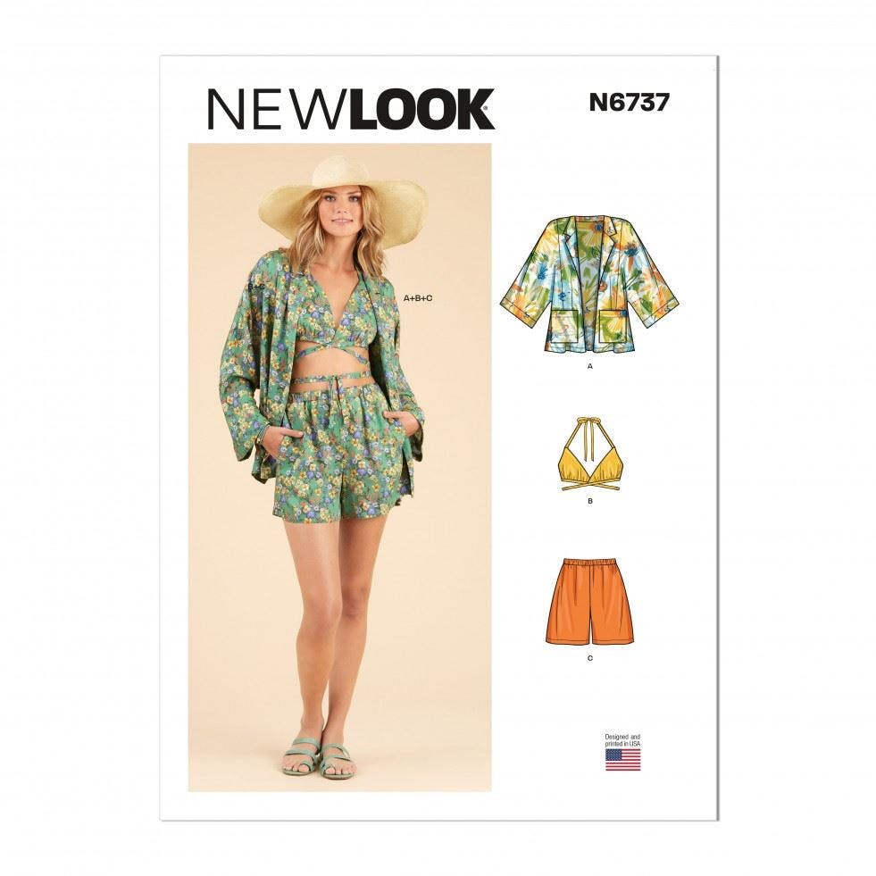 NEW LOOK 6737 JACKET TOP SHORTS Misse Sewing pattern Sizes 8-20 Skill: AVERAGE - Image 4