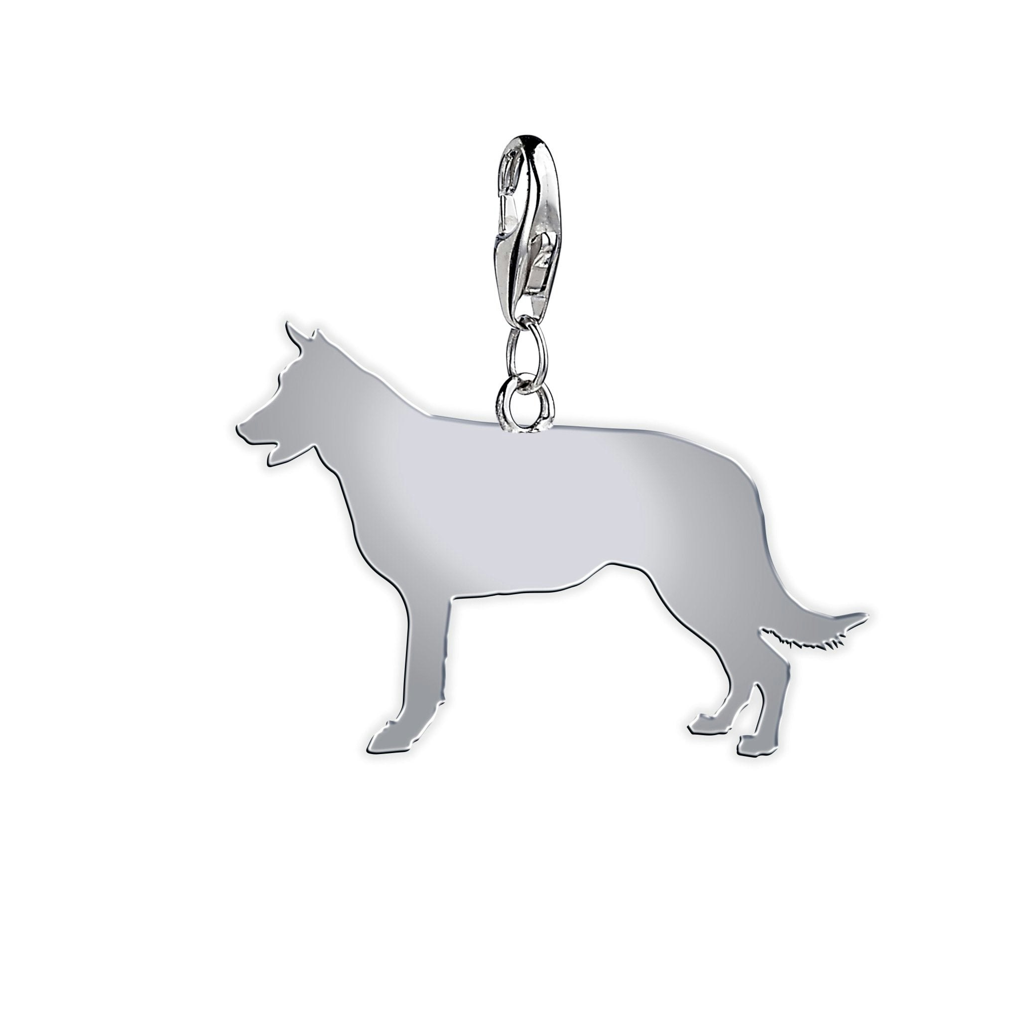 Mylee London Silver Belgian Shepherd Dog (Groenendael) Silhouette Charm - No - Clip On Charm