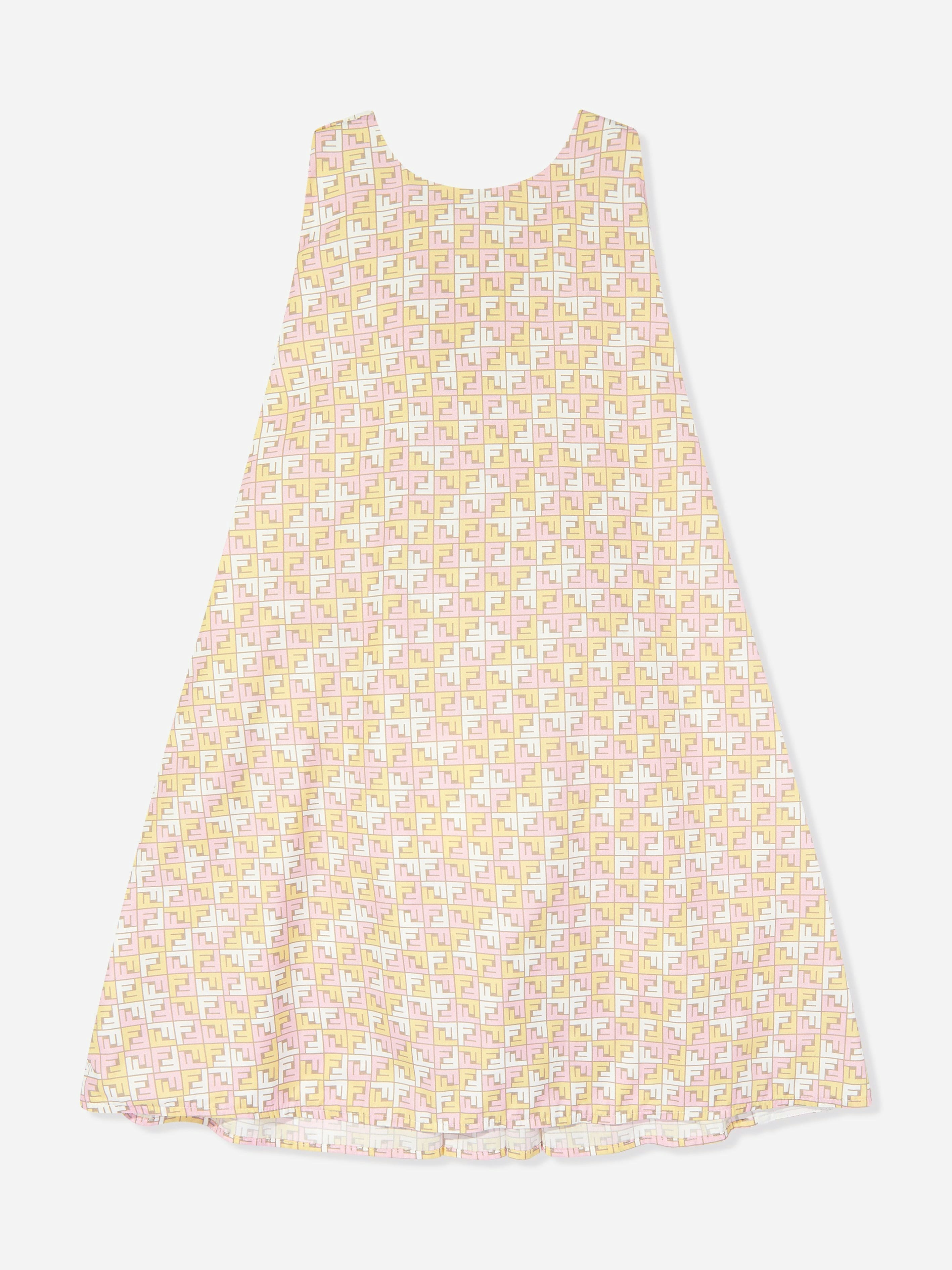 Fendi Kids Girls Fendi Micro Logo Sleeveless Dress In Multicolour - Multicoloured - 12 Yrs