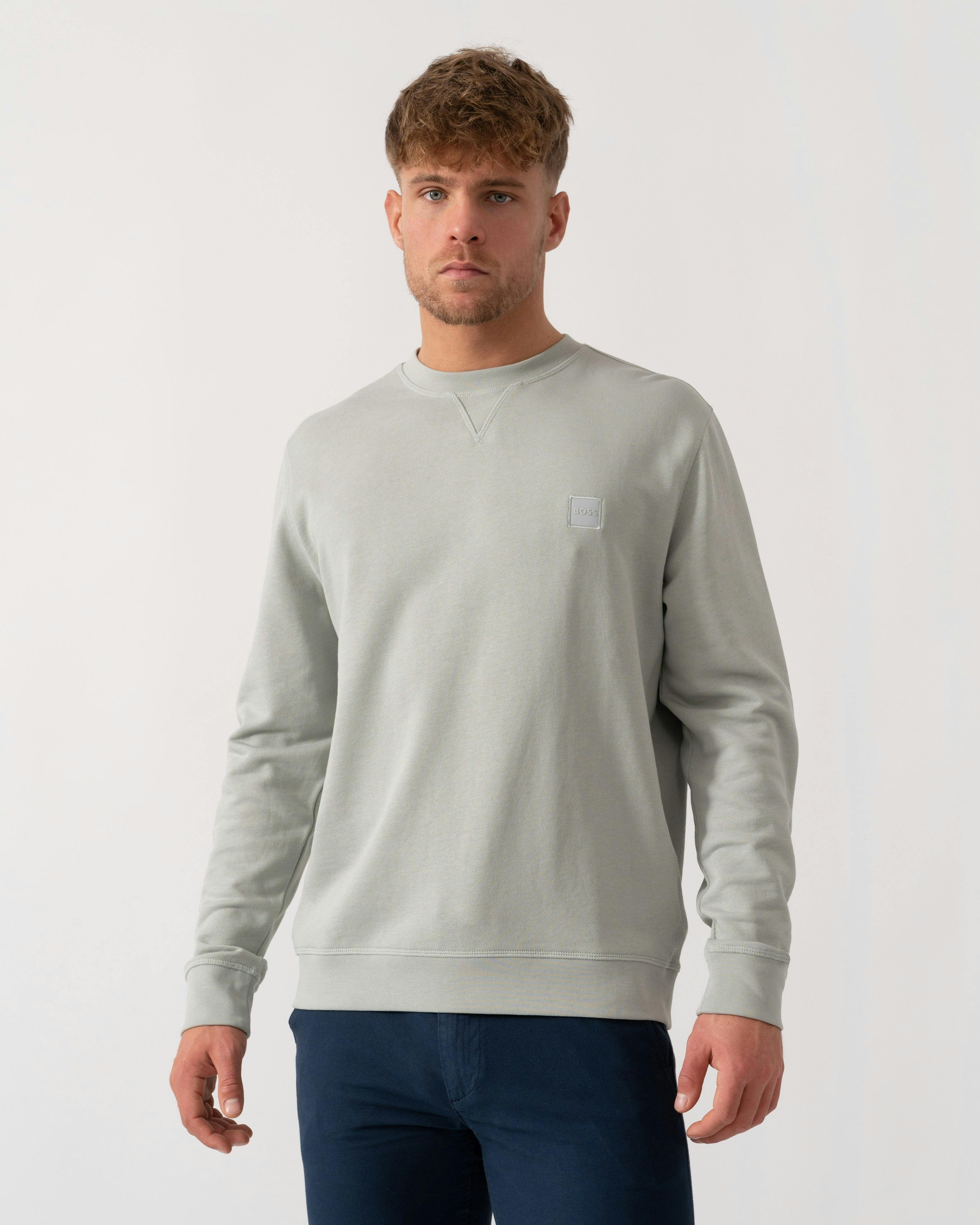 Boss Men's Orange/Silver Westart Crew Neck Sweatshirt With Logo Patch - 043 - 043 - Xl