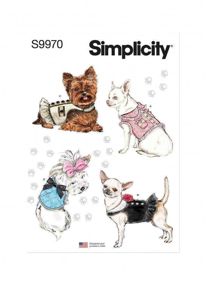 Simplicity Sewing Pattern 9970, Coats For Pets, A (Xxs-Xs-S-M) - Intermediate - A (Xxs-Xs-S-M)