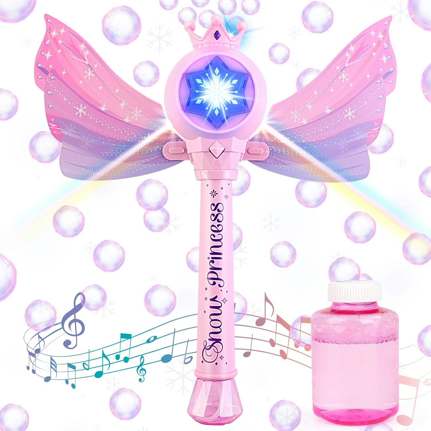 Deao Toys Light Bubble Machine For Kids Princess Bubble Wand Blower With Musical & Up - Bubble Toy