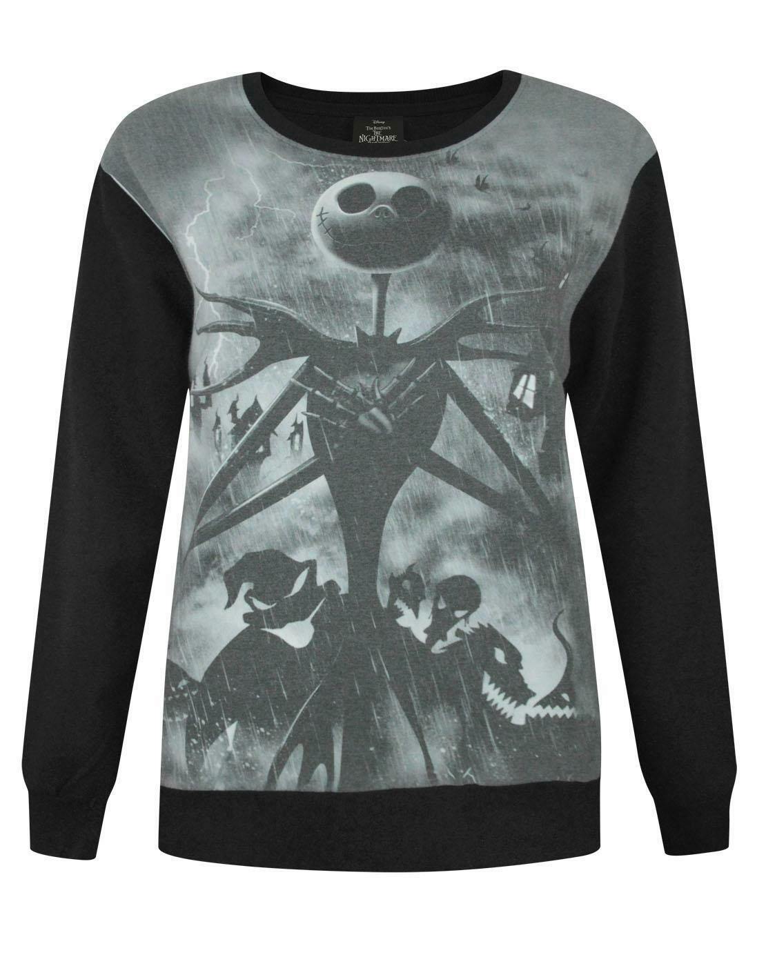 Vanilla Underground Women's Black Disney The Nightmare Before Christmas Jack Skellington Christmas Jumper - Small