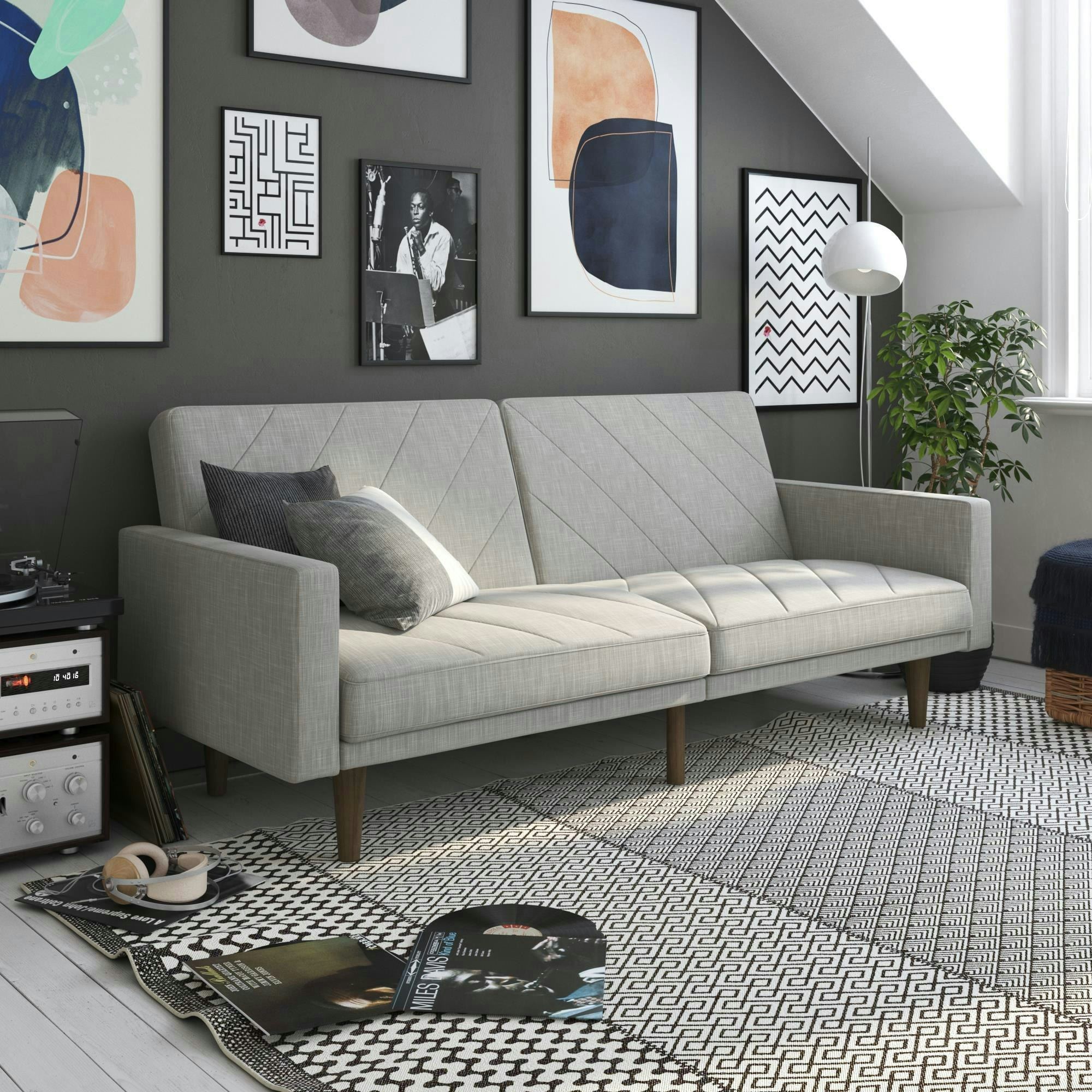 Rackhams Light/Grey Paxson Clic Clac Sofa Bed In Fabric