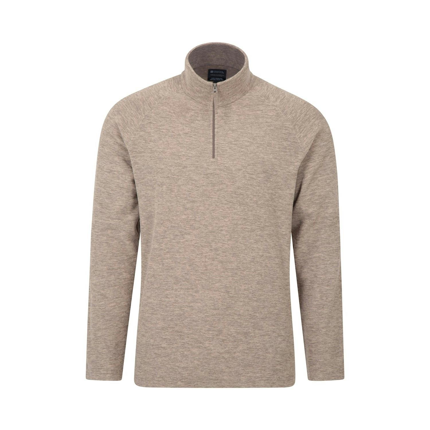 Mountain Warehouse Men's Light/Brown Snowdon Ii Fleece Top - S - 100% Polyester