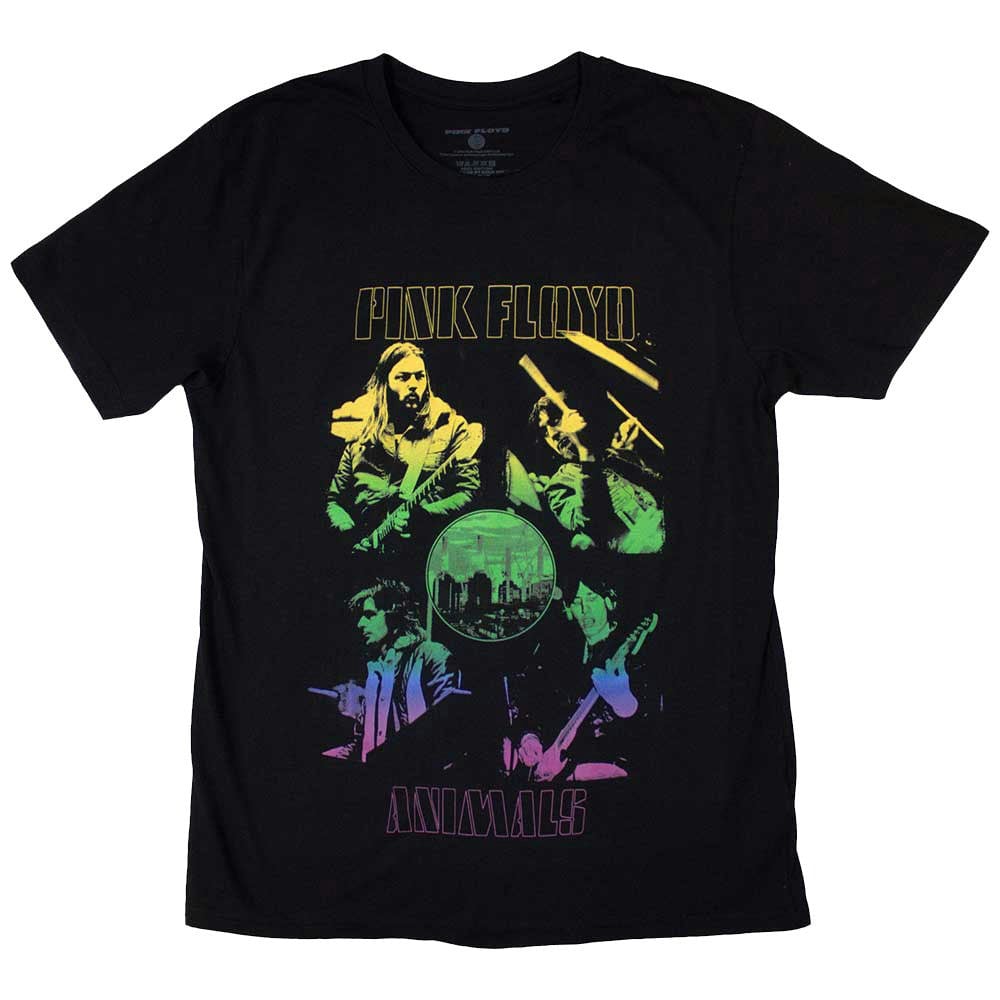 Paradiso Clothing Unisex Pink Floyd Animals Rainbow Photo T Shirt - L