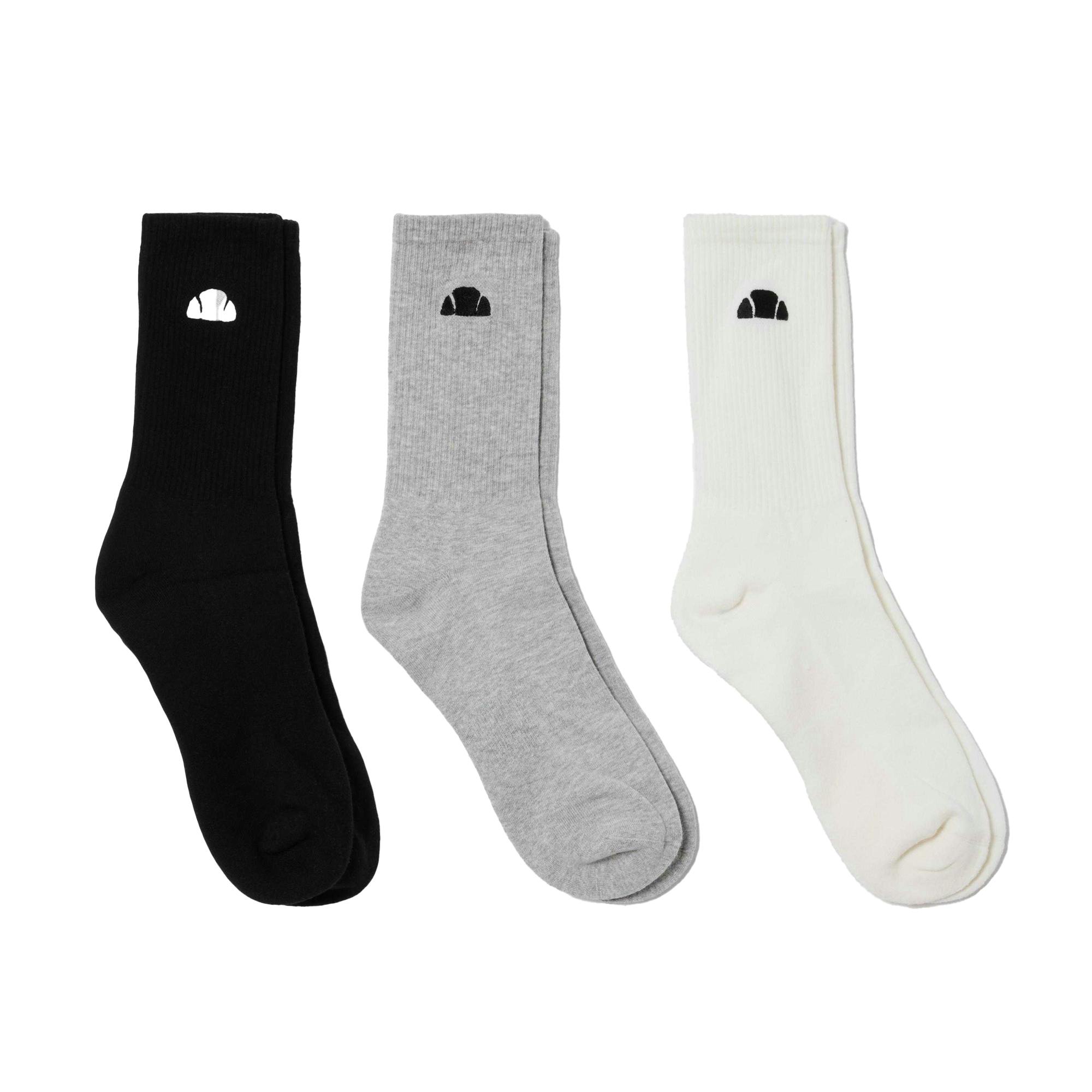 Ellesse Unisex Adult Alacre Crew Socks (Pack Of 3) - Multicoloured - Multicoloured - 12 Uk-14 Uk - 68% Cotton/16% Polyester/14% Polyamide/2% Elastane