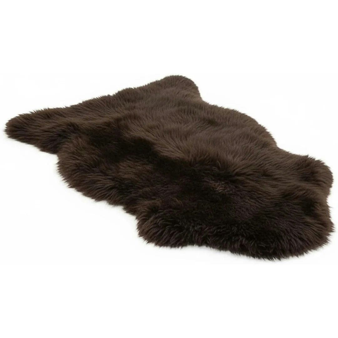 Rackhams Brown Genuine Sheepskin Real Natural Wool Area Rug