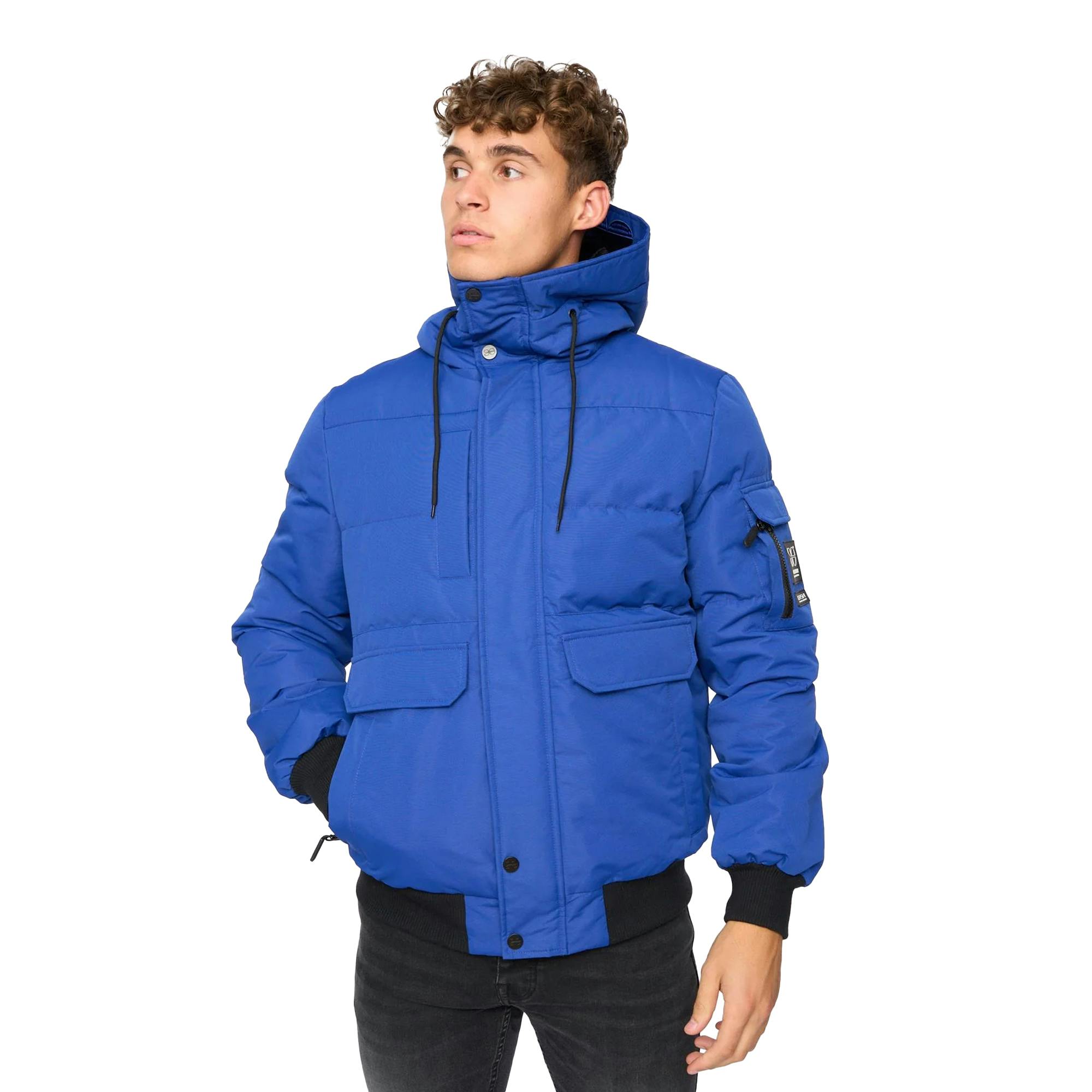 Crosshatch Men's Blue Milwaka Bomber Jacket - L - 100% Polyester
