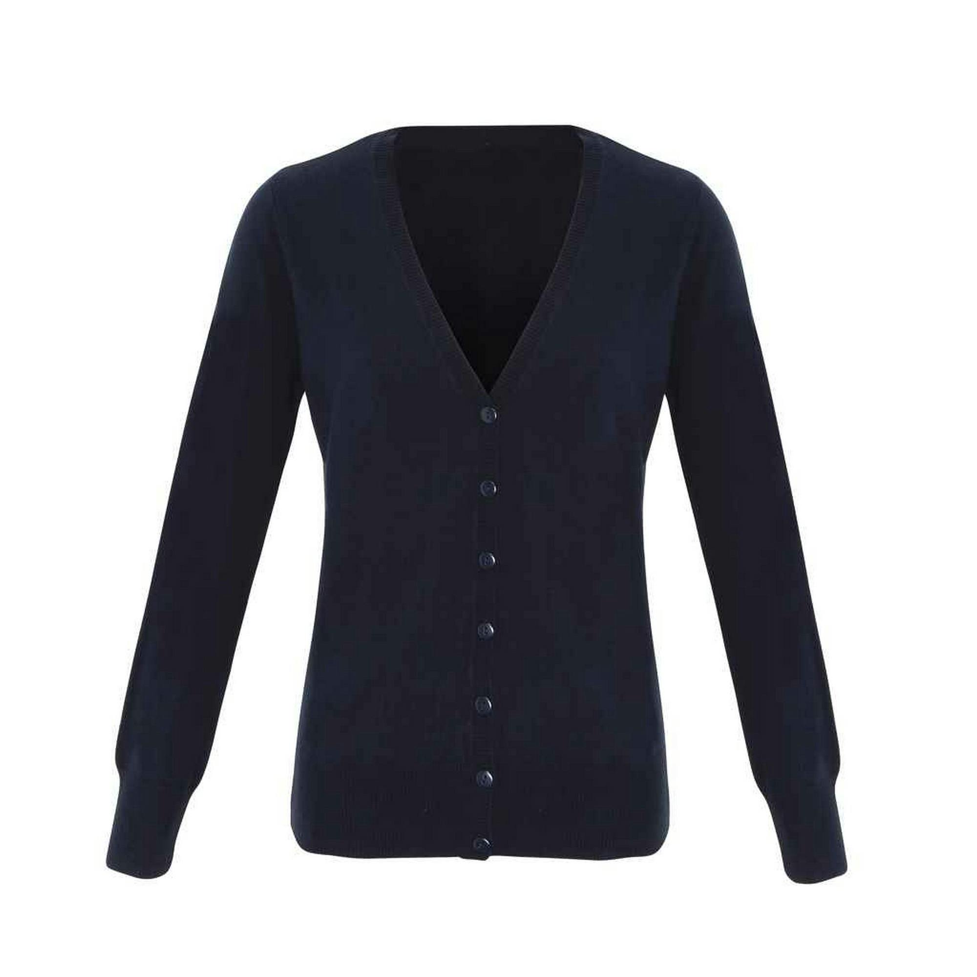 Premier Women's Navy Essential Acrylic V Neck Cardigan In | Size: 8 - Image 2