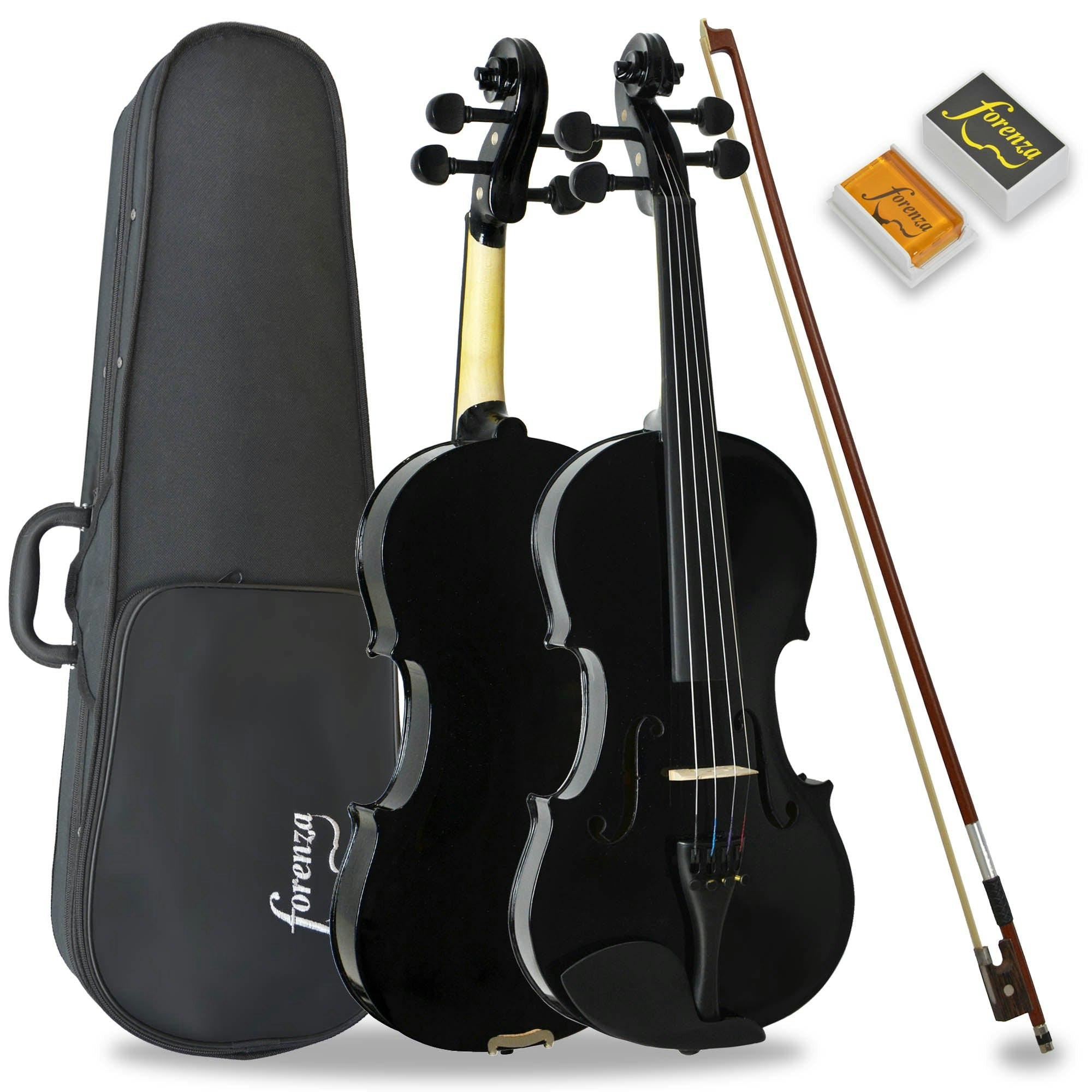 Forenza Black Uno Series Full Size Violin Outfit
