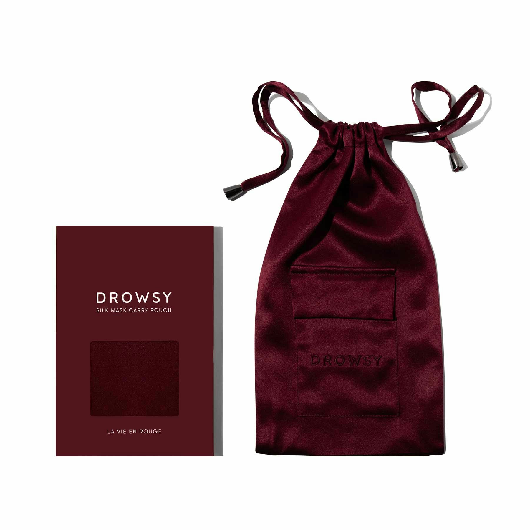 Drowsy Sleep Co Silver/Light La Vie En Rouge Silk Carry Pouch