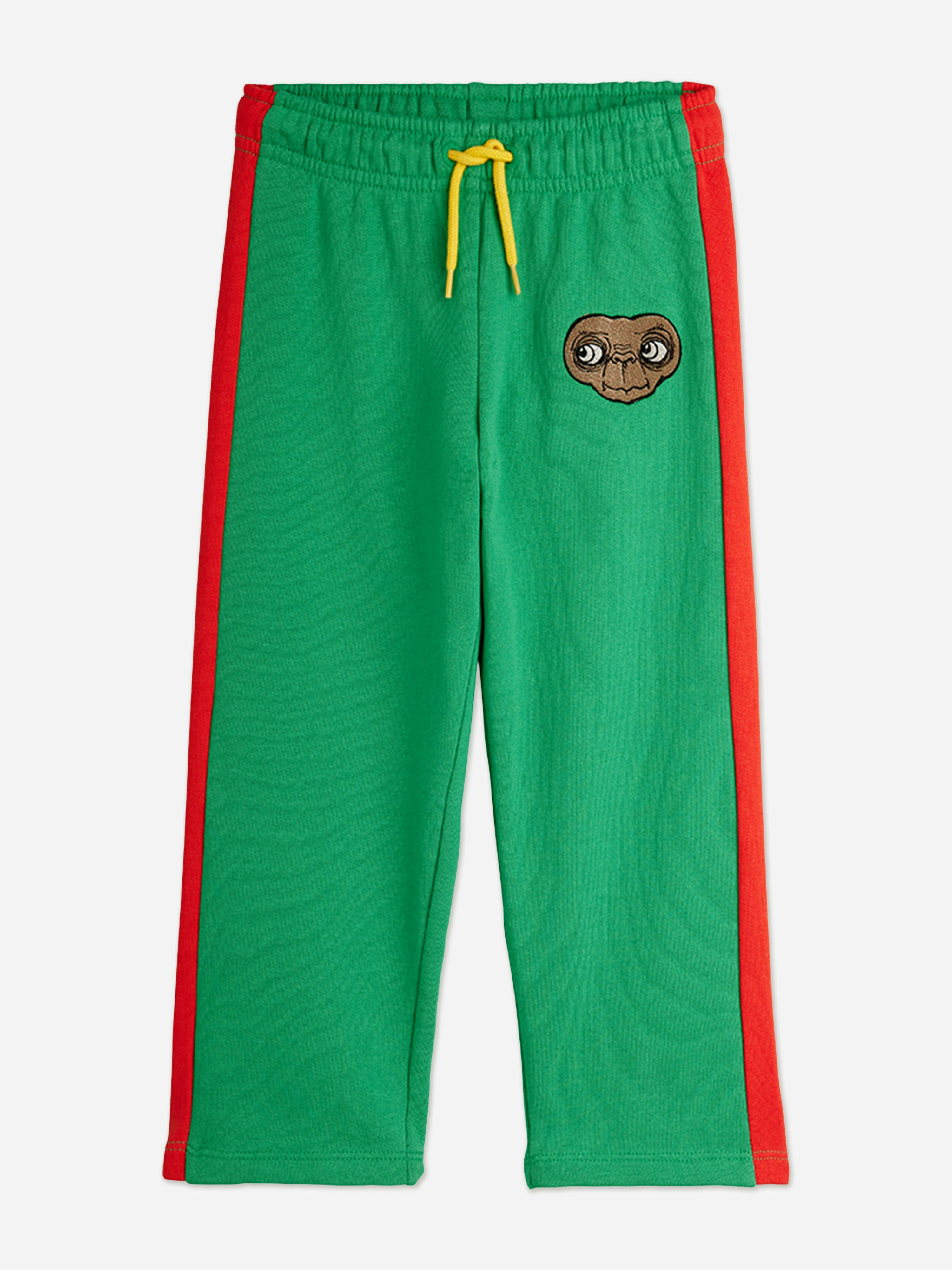 Mini Rodini Boys Green Kids E.t. Embroidered Joggers In - 104-110 Cm (3-5 Yrs)