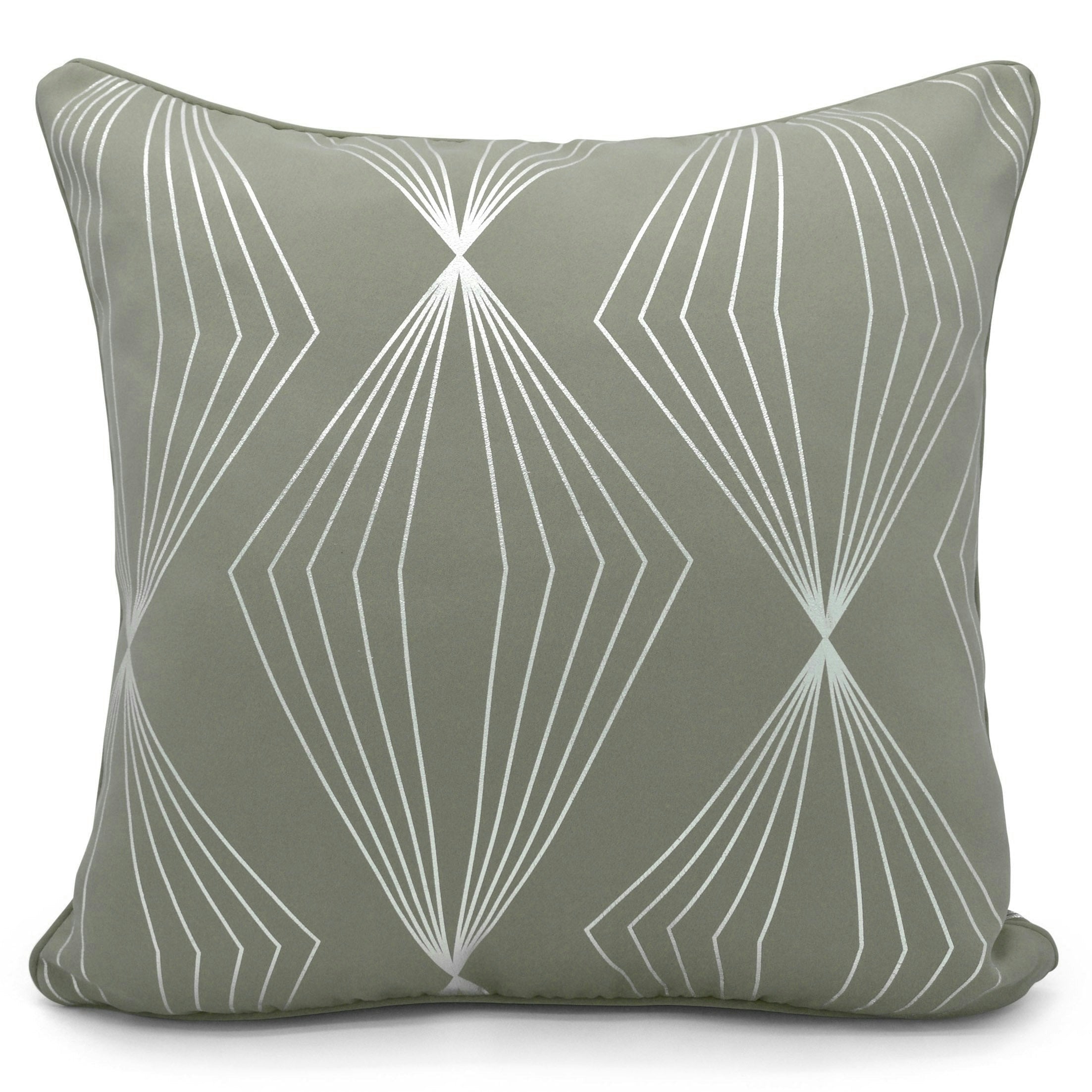 Velosso Grey Modern Geomtric Foil Print Cushion - 43Cm X 43Cm