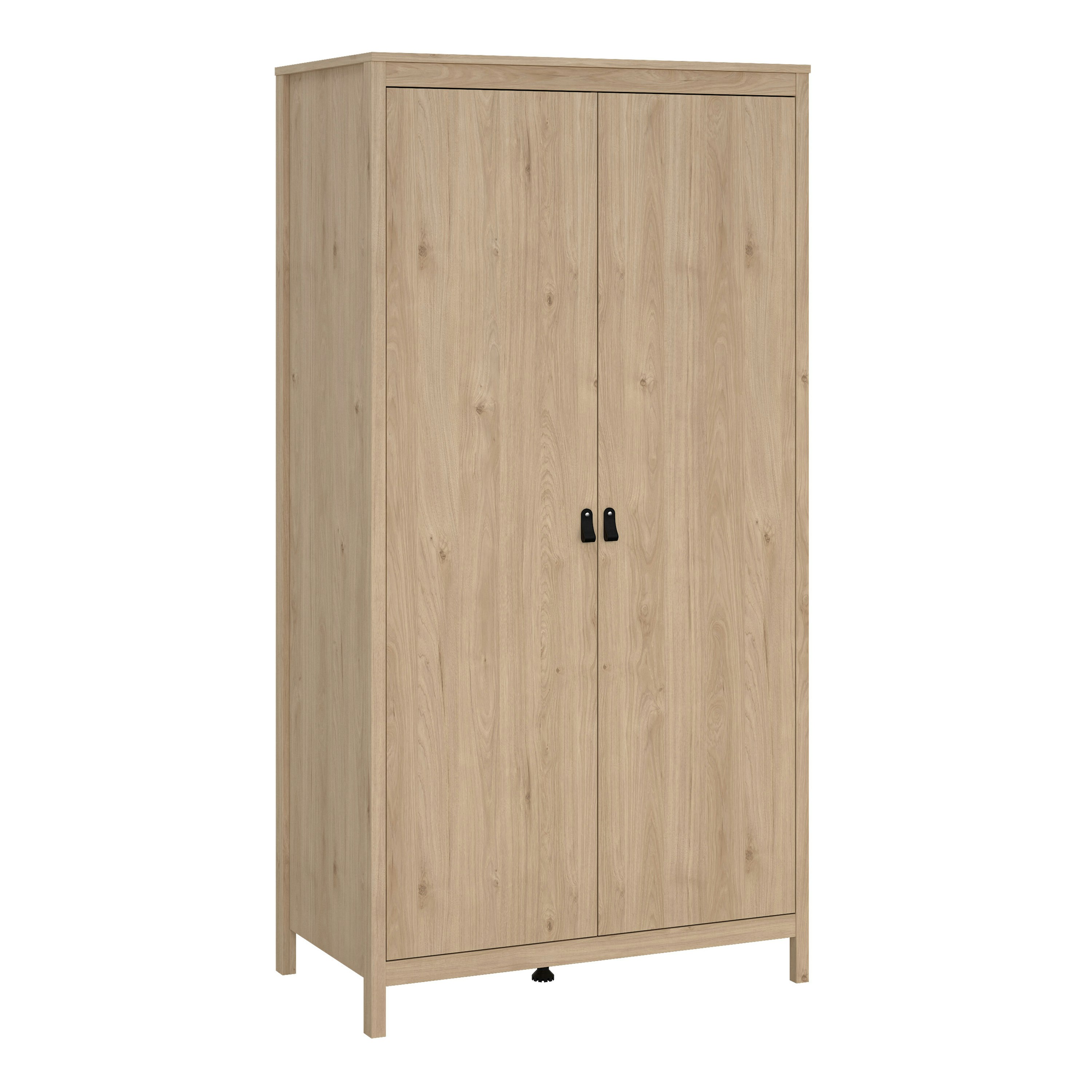Furniture To Go Brown Barcelona Wardrobe With 2 Doors In Jackson Hickory Oak - Malemine - 1