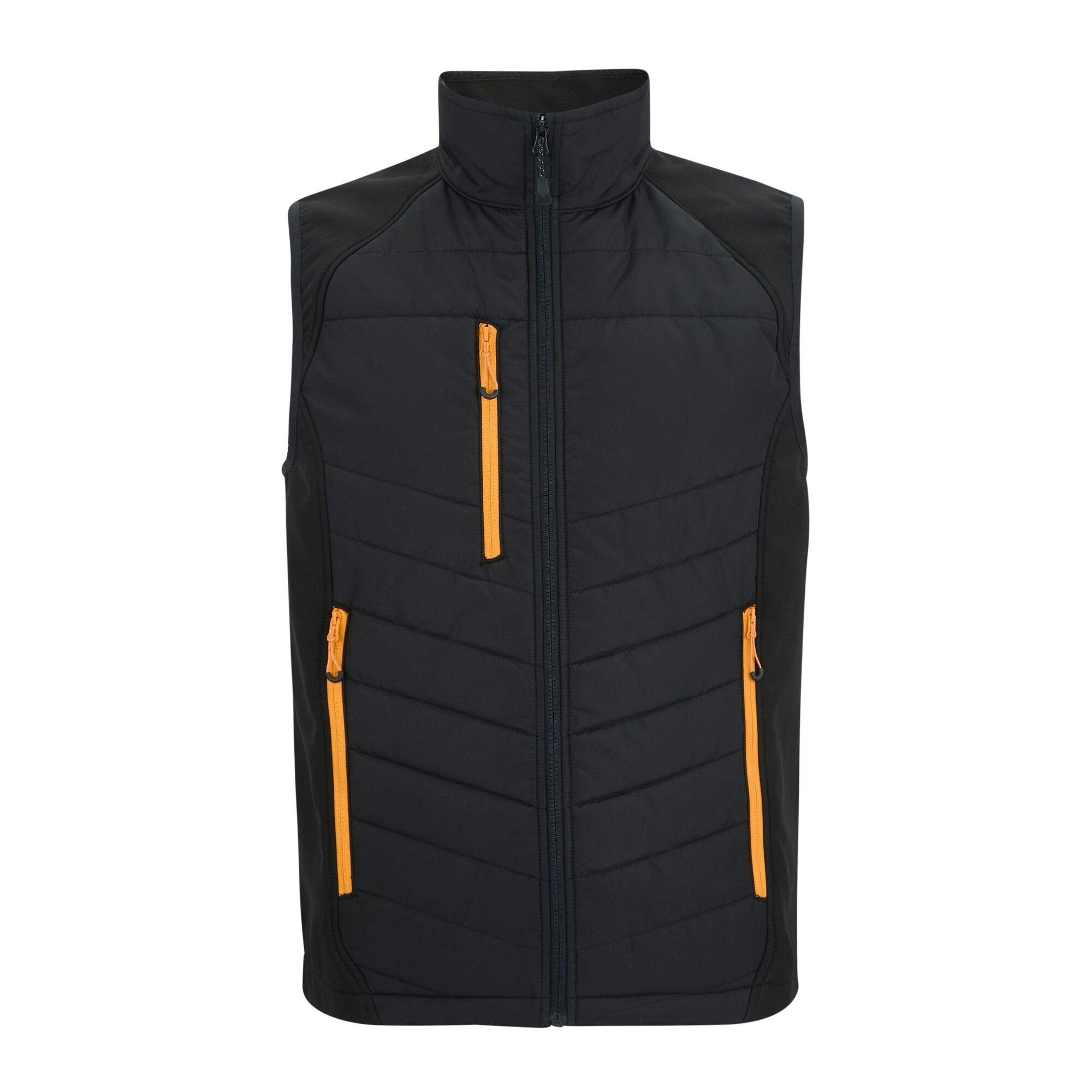 Regatta Men's Black/Orange Full Zip Gilet - Pop - L - Pop - 100% Polyester