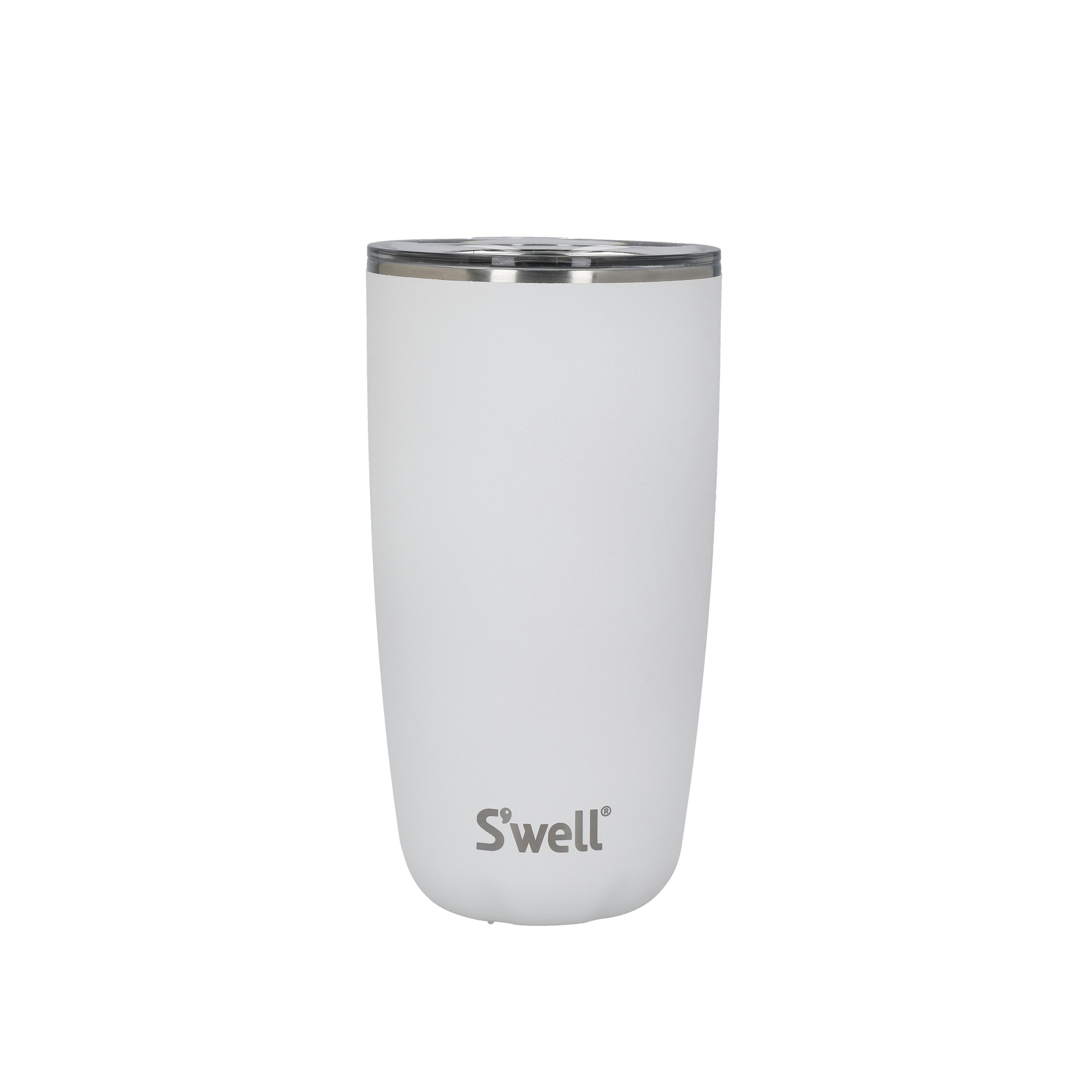 Rackhams White Moonstone Tumbler With Lid, 530Ml - Stainless Steel - Travel Mug