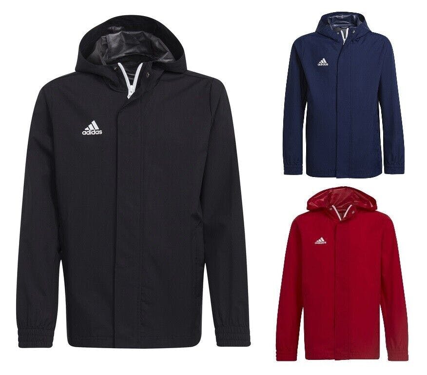 Adidas Boys /Girls Entrada 22 Waterproof Rain Jacket - 7-8 Years - Navy