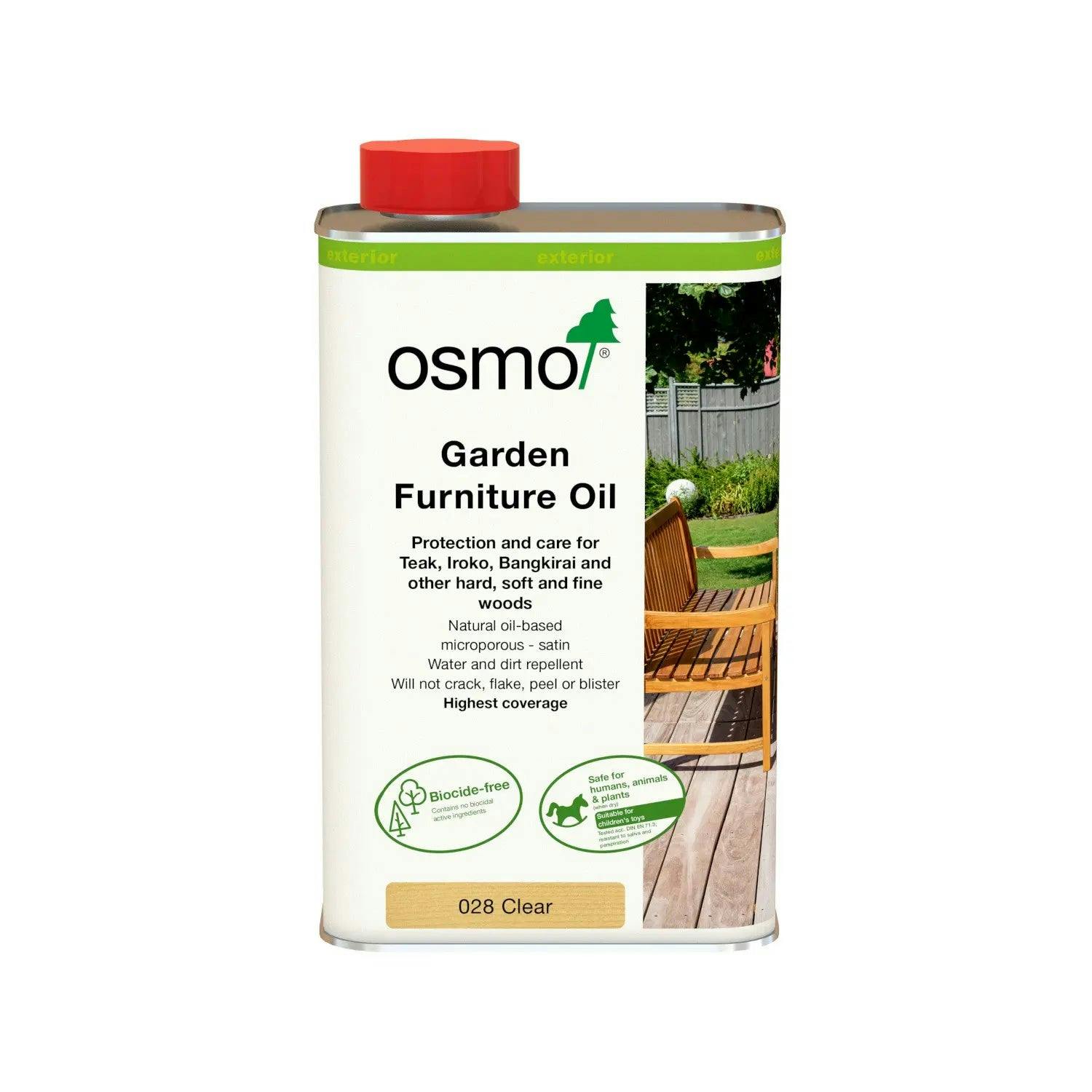 Osmo Garden Furniture Oil Clear Satin 028 1 Litre - Image 6
