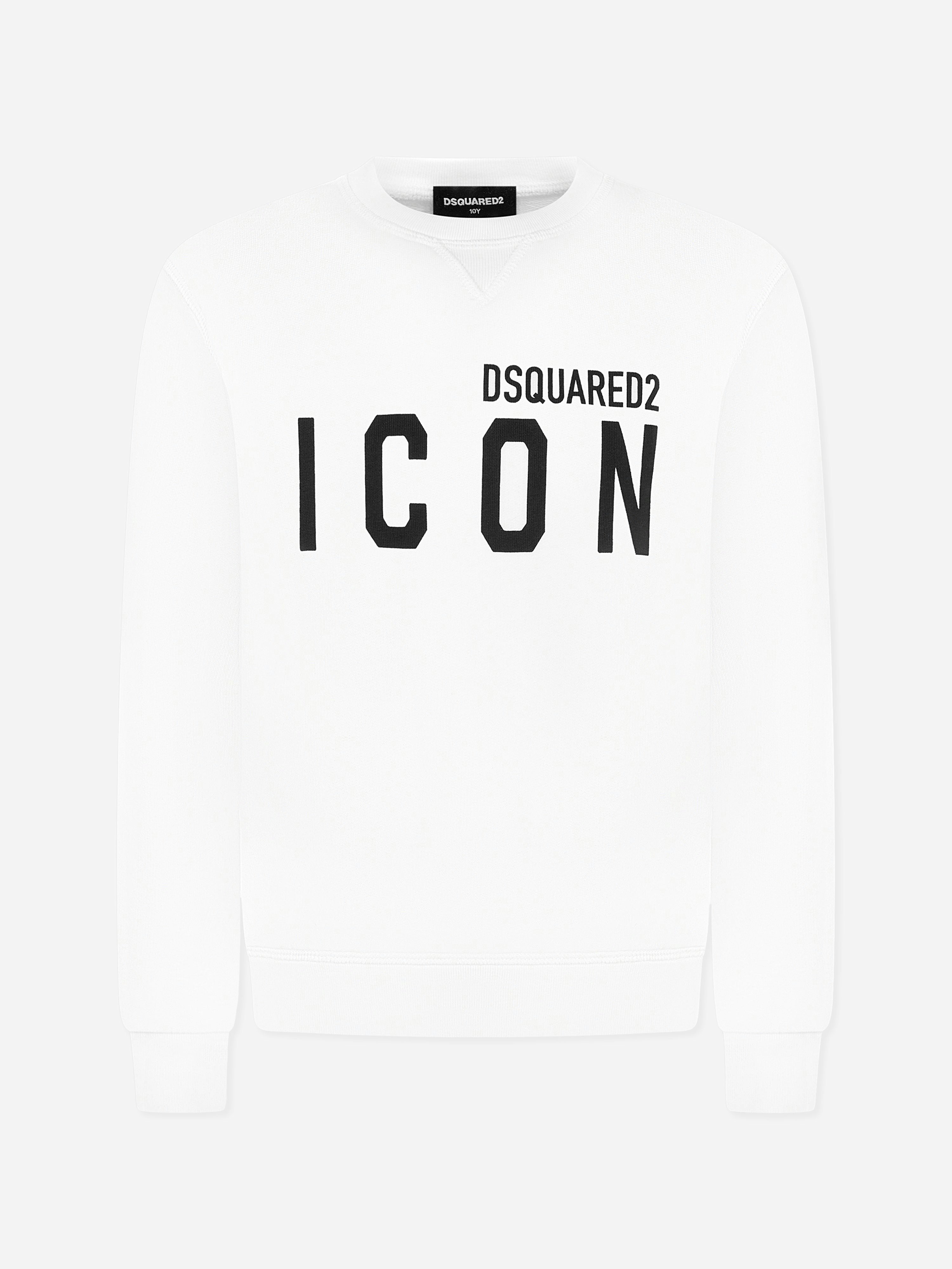 Dsquared2 Kids White Icon Sweatshirt In - 8 Yrs