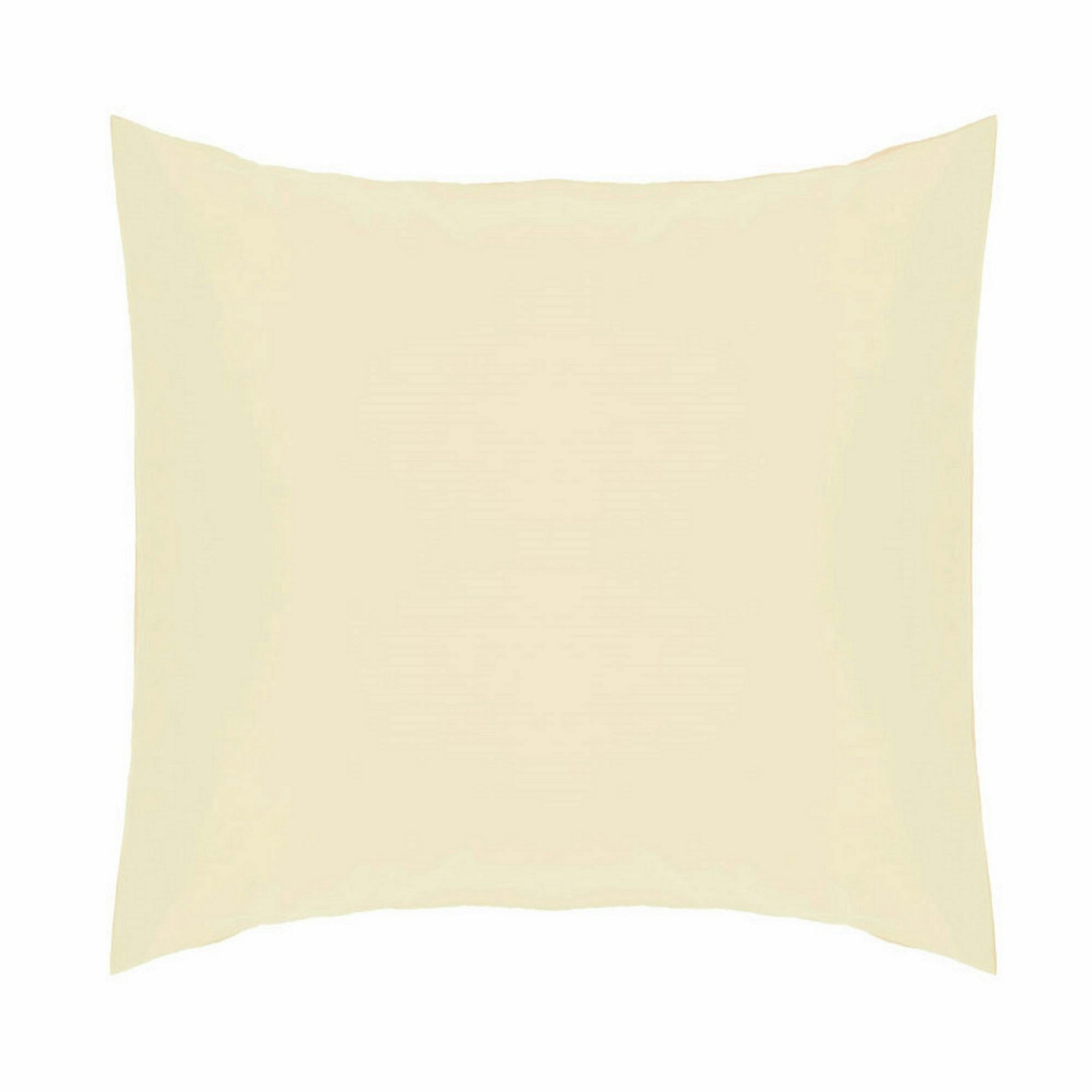Rackhams Ivory Easycare Percale Continental Pillowcase - One Size - 50% Cotton/50% Polyester