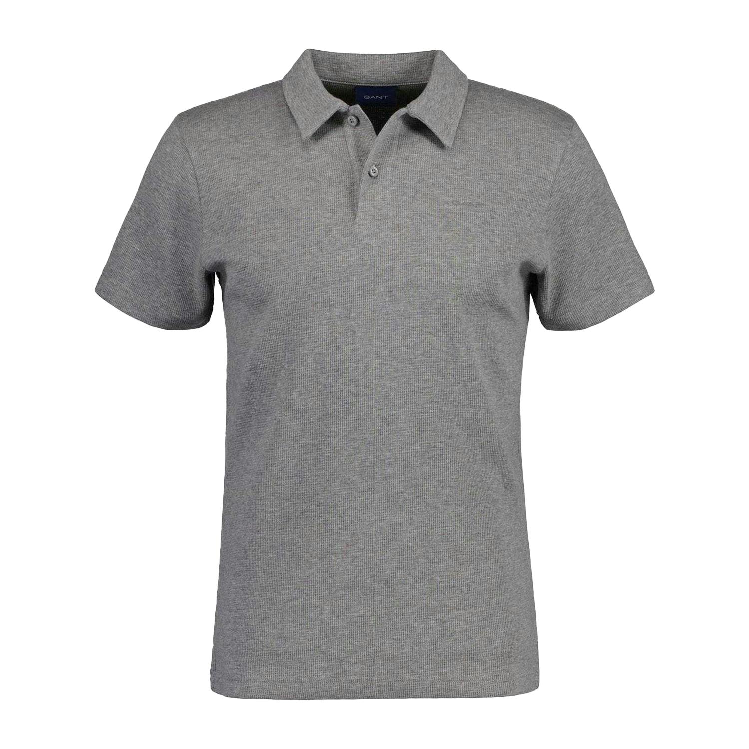 Gant Men's Grey Short-Sleeved Polo Shirt - S - 100% Mixed