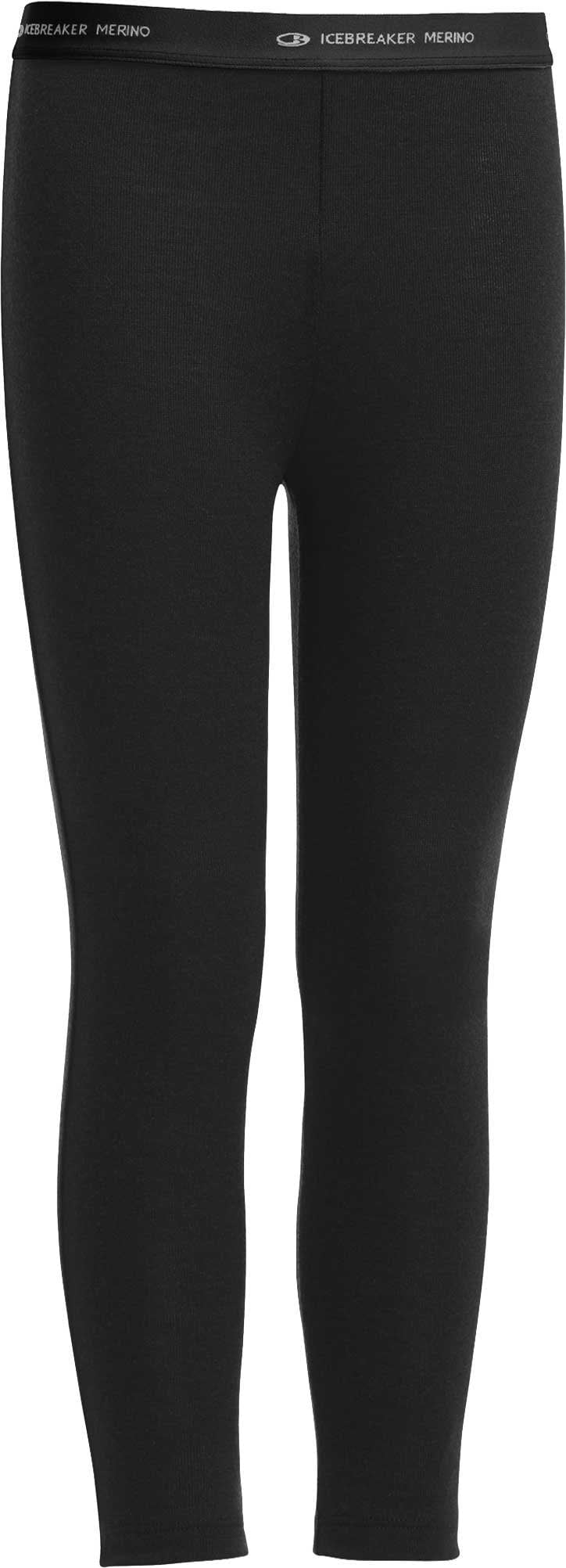 Icebreaker Unisex Kids Black Kids' Merino 200 Oasis Base Layer Leggings {Ic-104503} - Youth X-Large 13-14Yrs