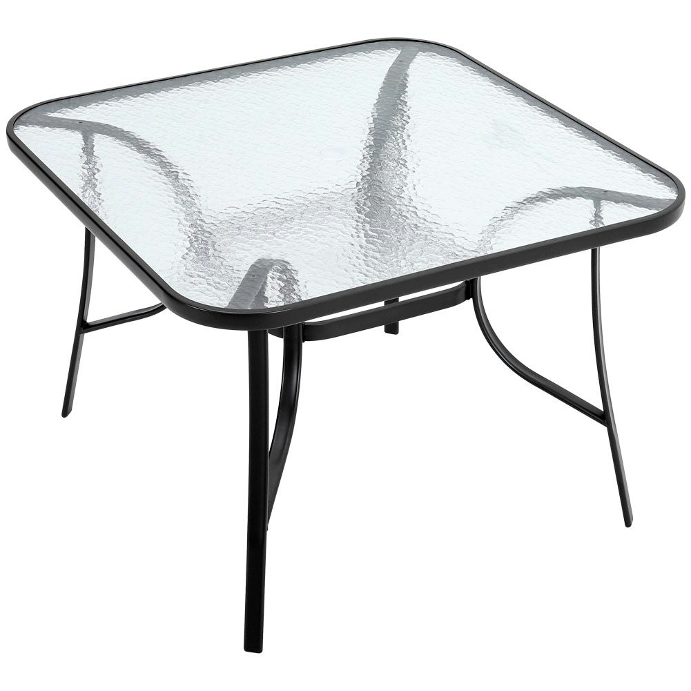 Rackhams Black Patio Table Garden Coffee Table Rectangle Dining Table With The Umbrella Stand Hole