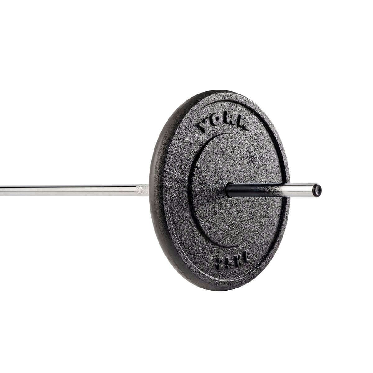 York Black 1 X 25Kg Cast Iron 1" Weight Plate