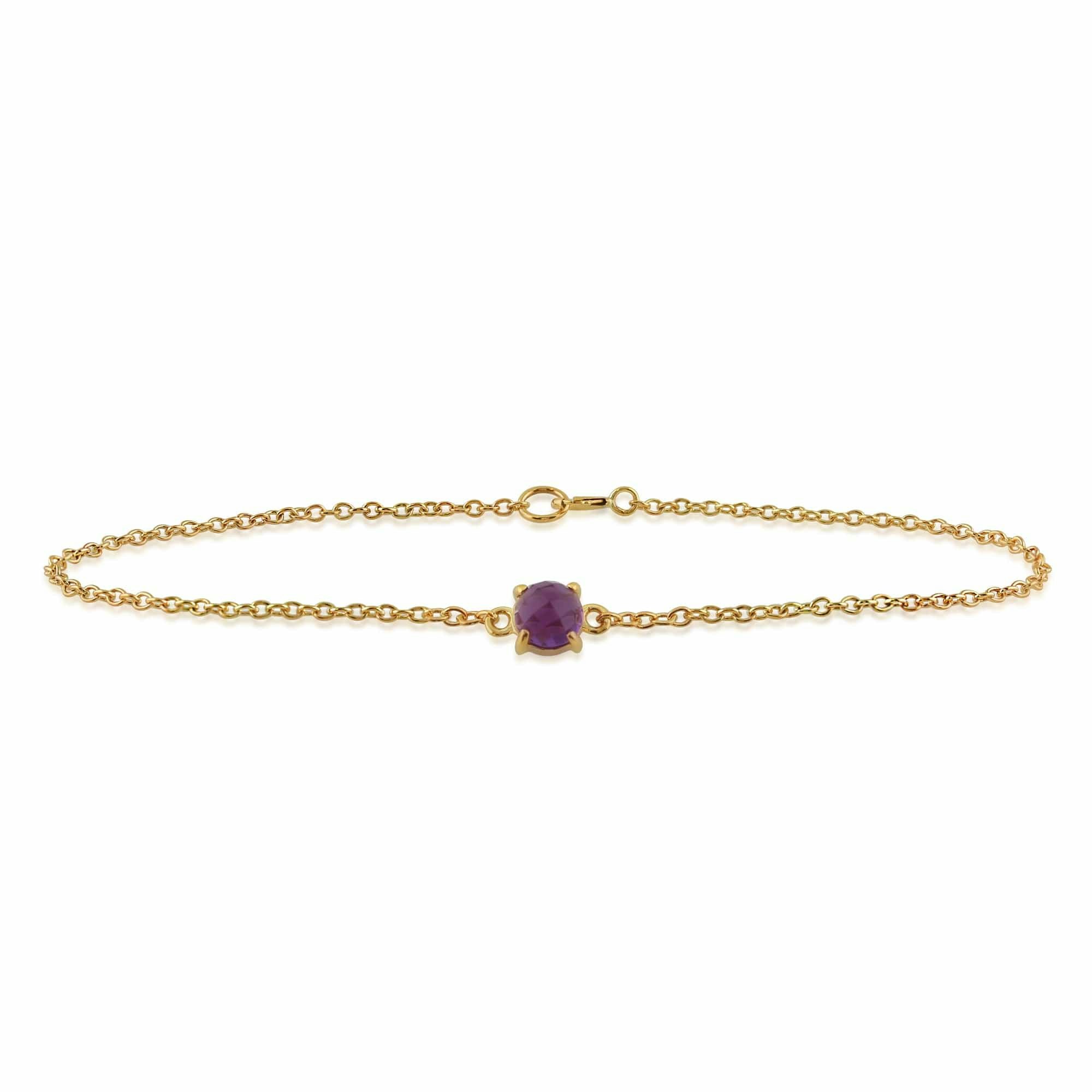 Gemondo Yellow/Gold Classic Round Amethyst Checkerboard Bracelet In 9Ct