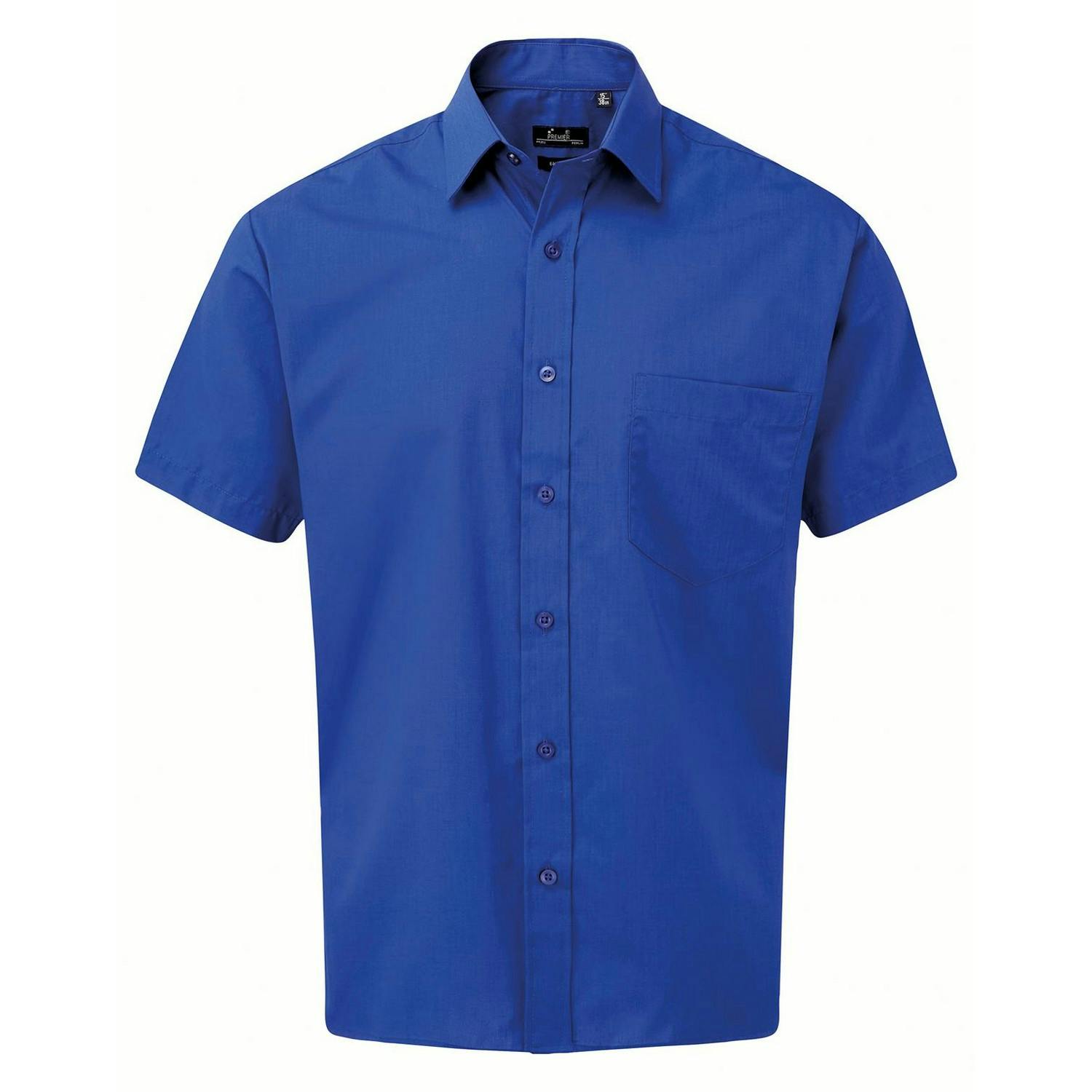 Joom Premier Men's Royal Blue Short Sleeve Poplin Shirt Cm - Image 4