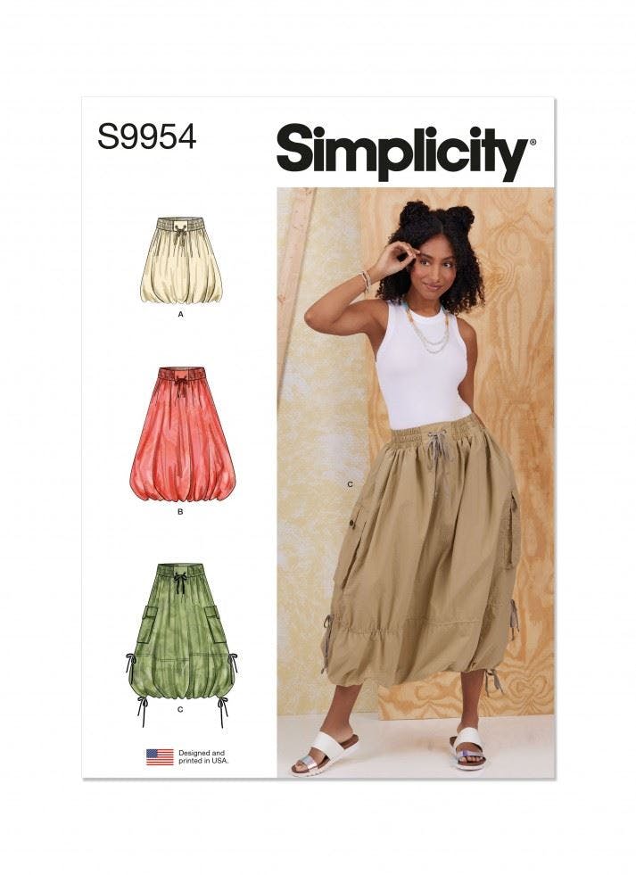 Simplicity Women's Sewing Pattern 9954, Skirts For H5 (6-8-10-12-14) - Intermediate - H5 (6-8-10-12-14)