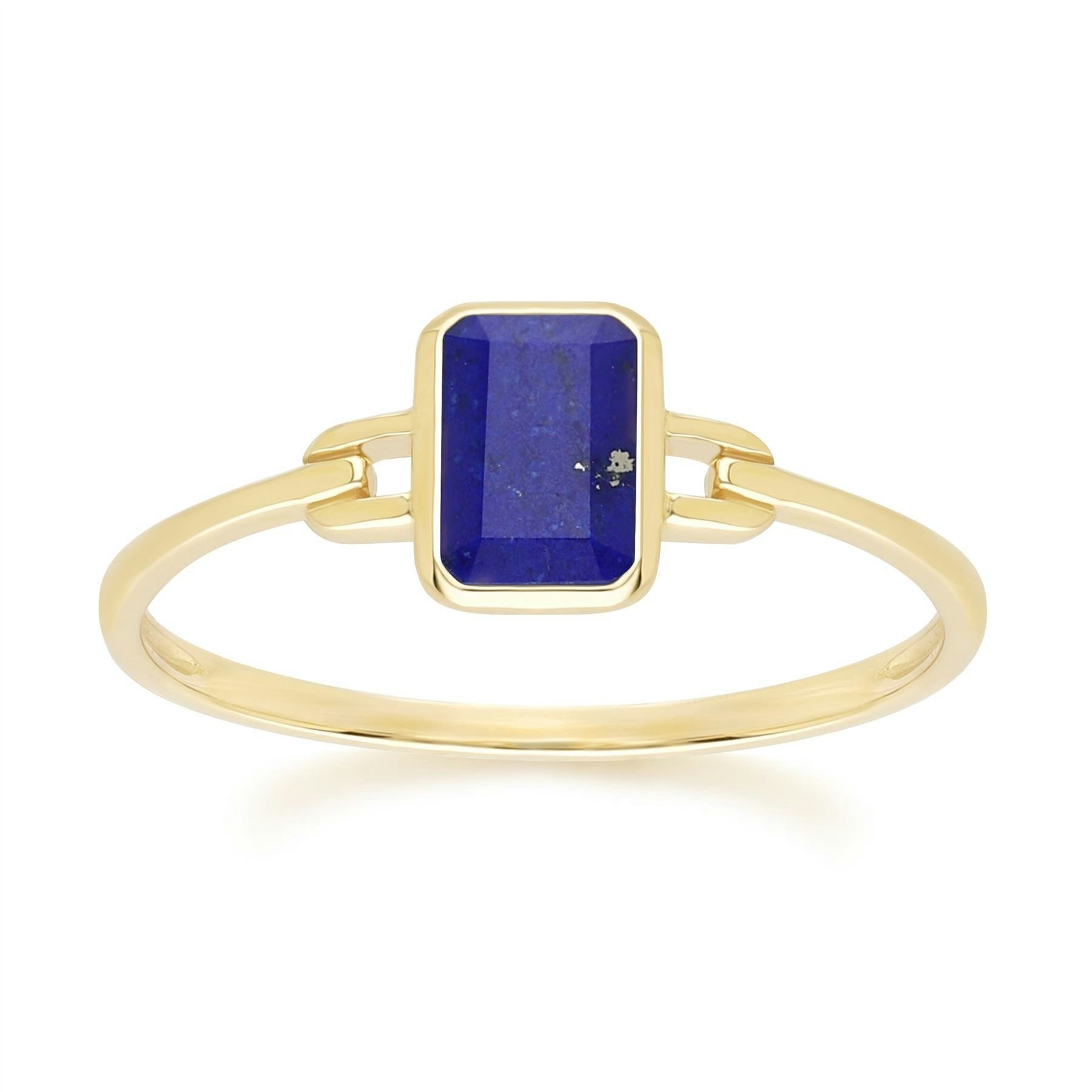 Gemondo Yellow/Gold Classic Baguette Lapis Lazuli Ring In 9Ct - N