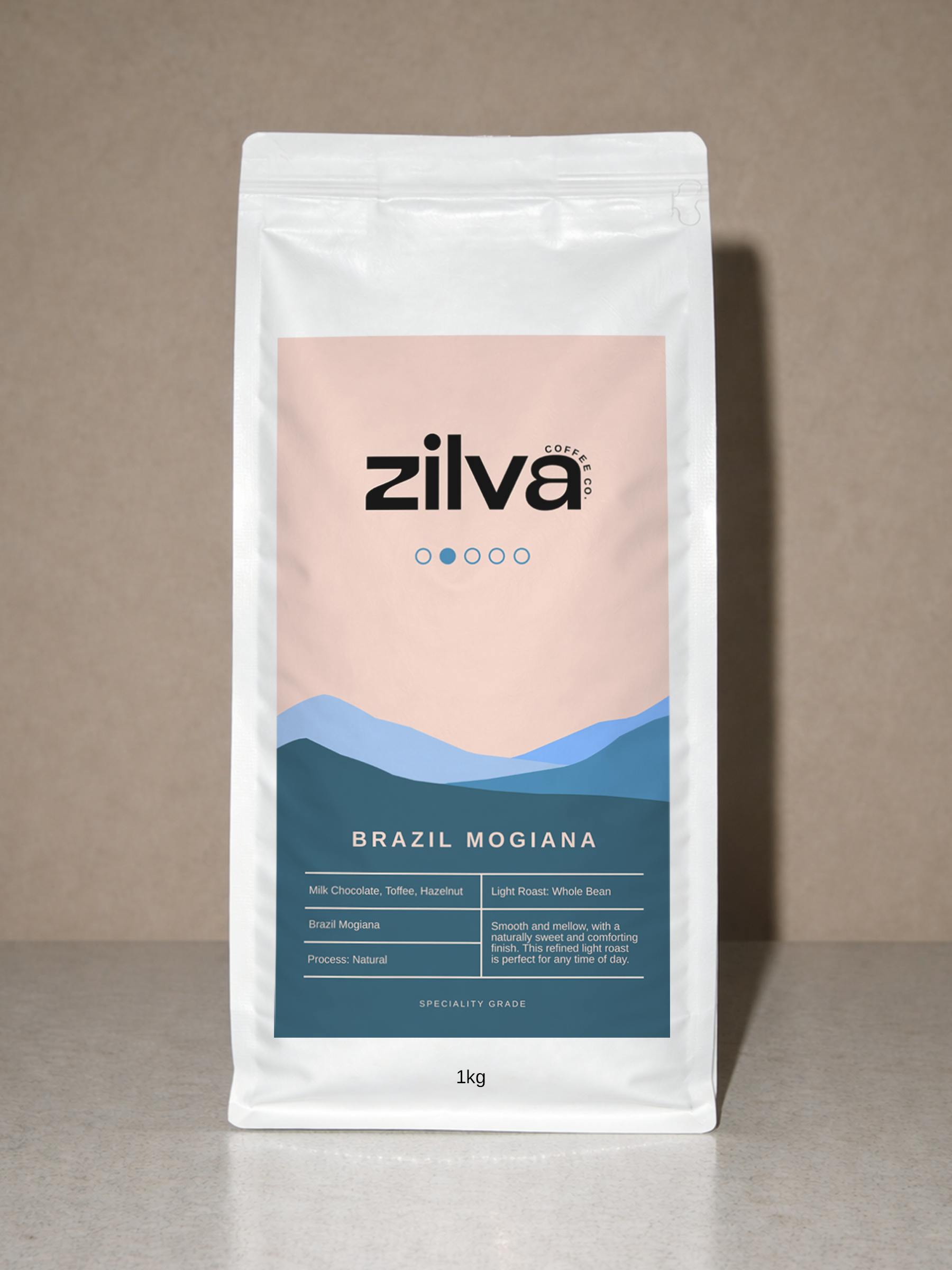 Zilva Light Brazil Mogiana Speciality Coffee Beans - Roast - 1Kg