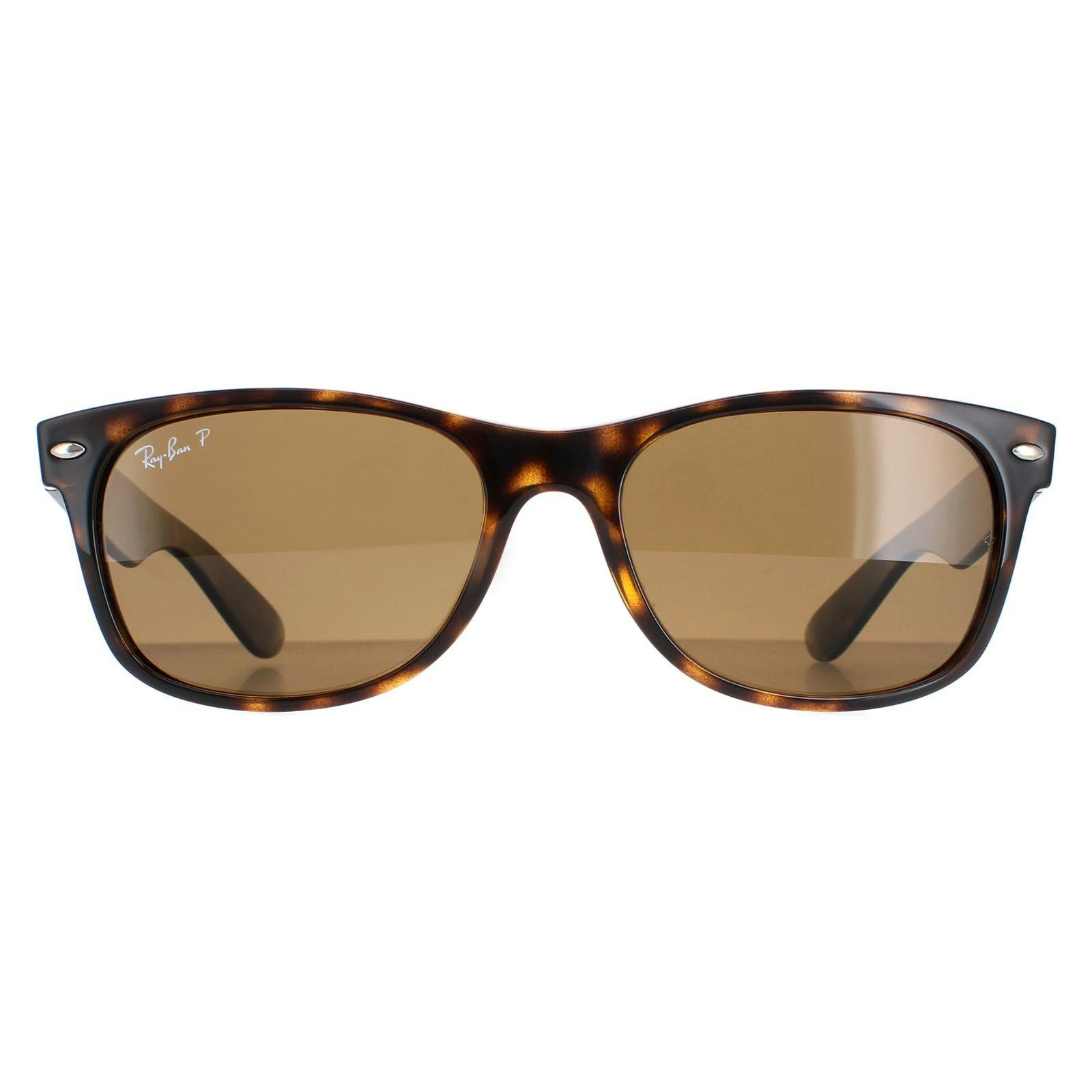 Ray-Ban Unisex Brown Rectangle Tortoise Polarized Sunglasses - Image 8