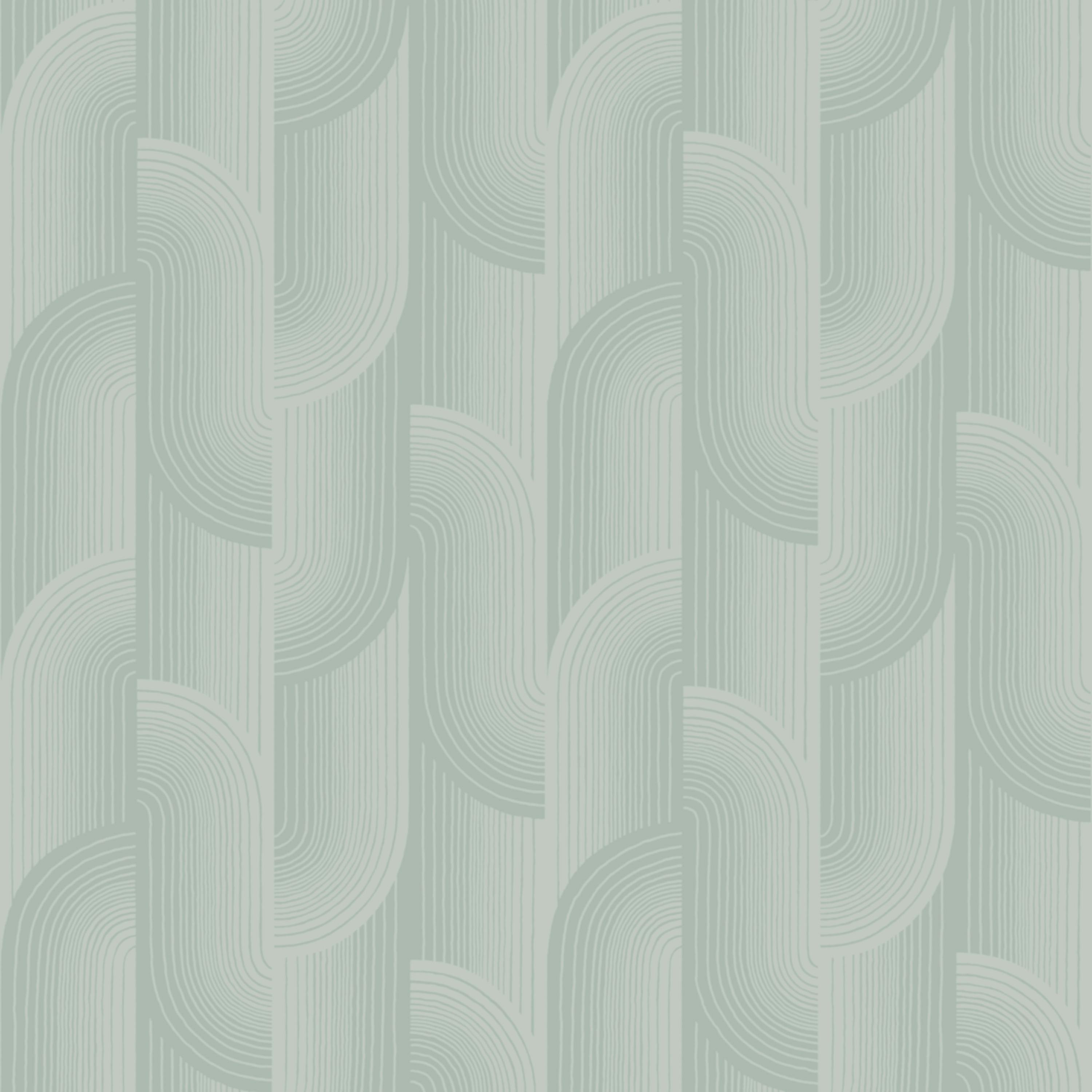 Rackhams Green Boutique Romaine Art Deco Luxury Weight Embossed Wallpaper, Sea