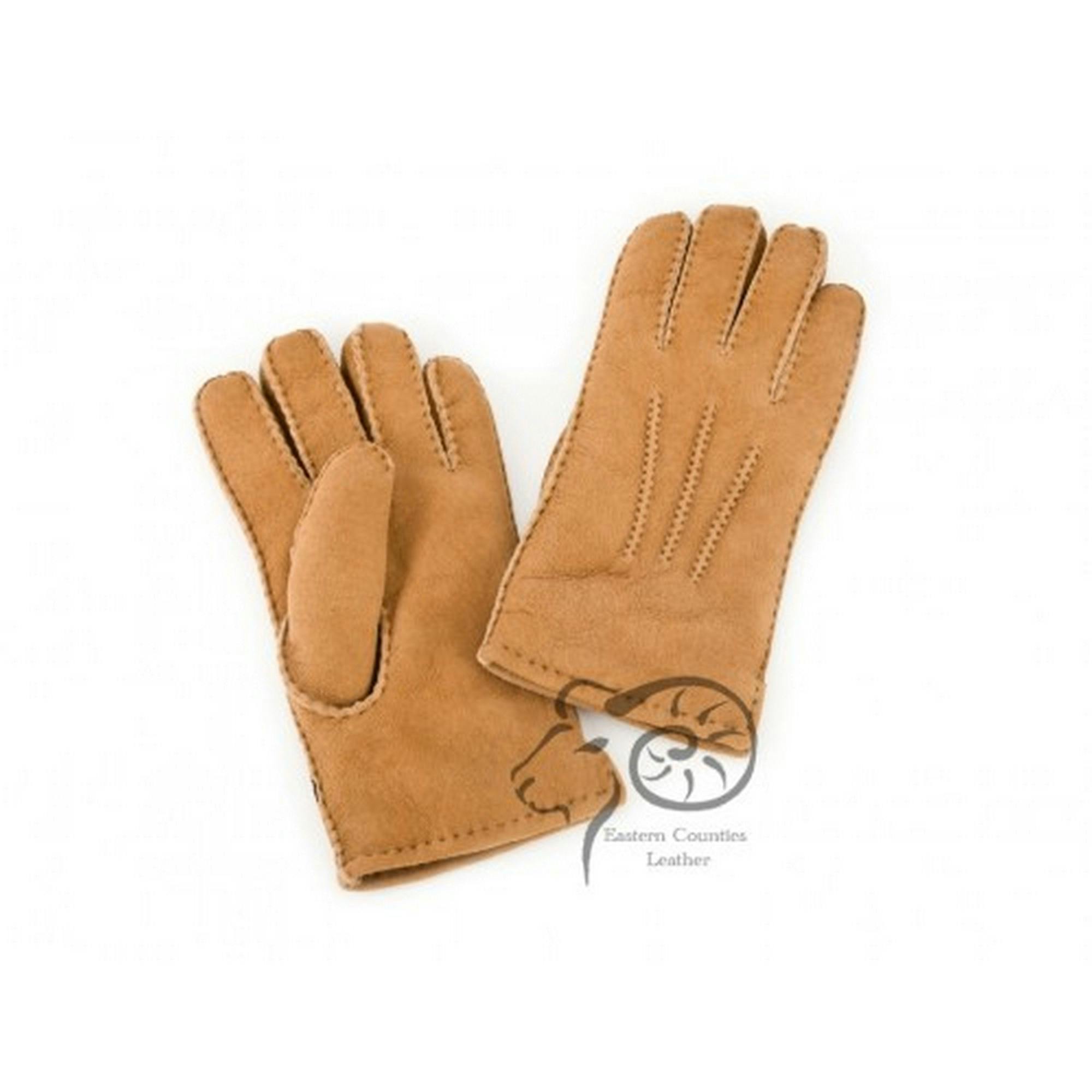 Eastern Counties Leather Women's 3 Point Stitch Detail Sheepskin Gloves - Tan - S - Tan - 100% Sheepskin