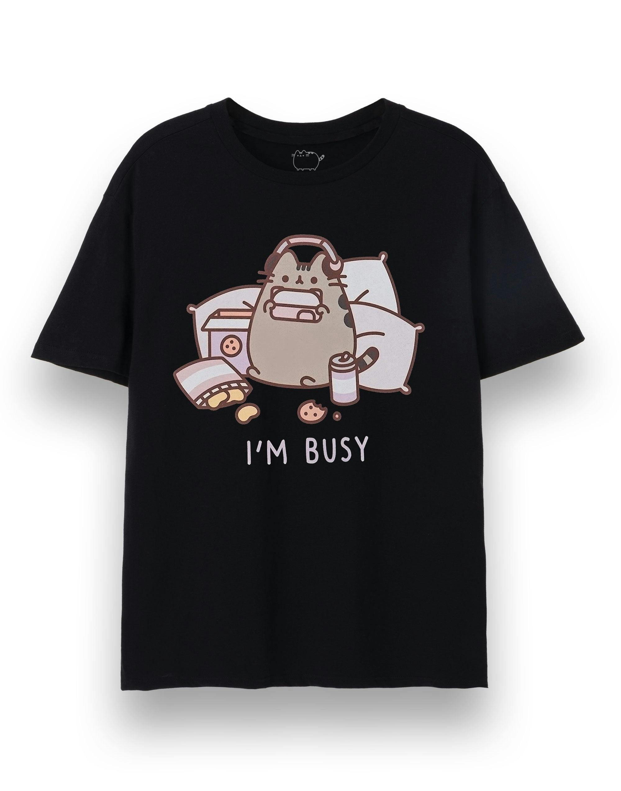 Vanilla Underground Unisex Black Pusheen I'm Busy Short Sleeved T-Shirt - XXX-Large